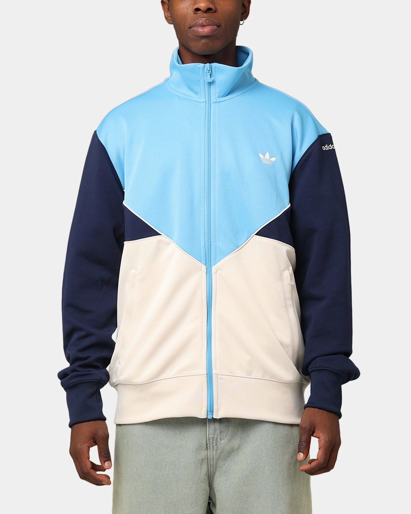 Adidas Adicolour Track Top Jacket Semi Blue Burst/Wonder White/Night Indigo Button