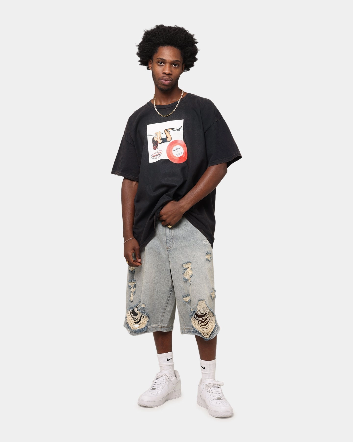 Dua Lipa Training Season T-Shirt Black Vintage Playful Vibes