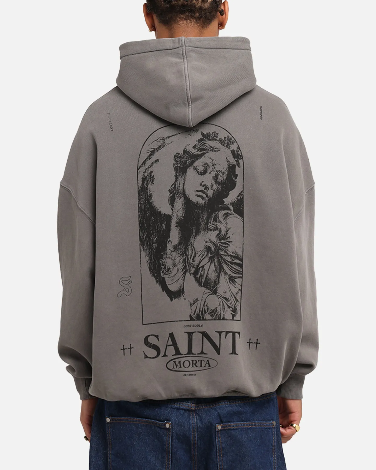 Compact Storage Compromise Saint Morta Lost Souls Boxy Hoodie Washed Charcoal