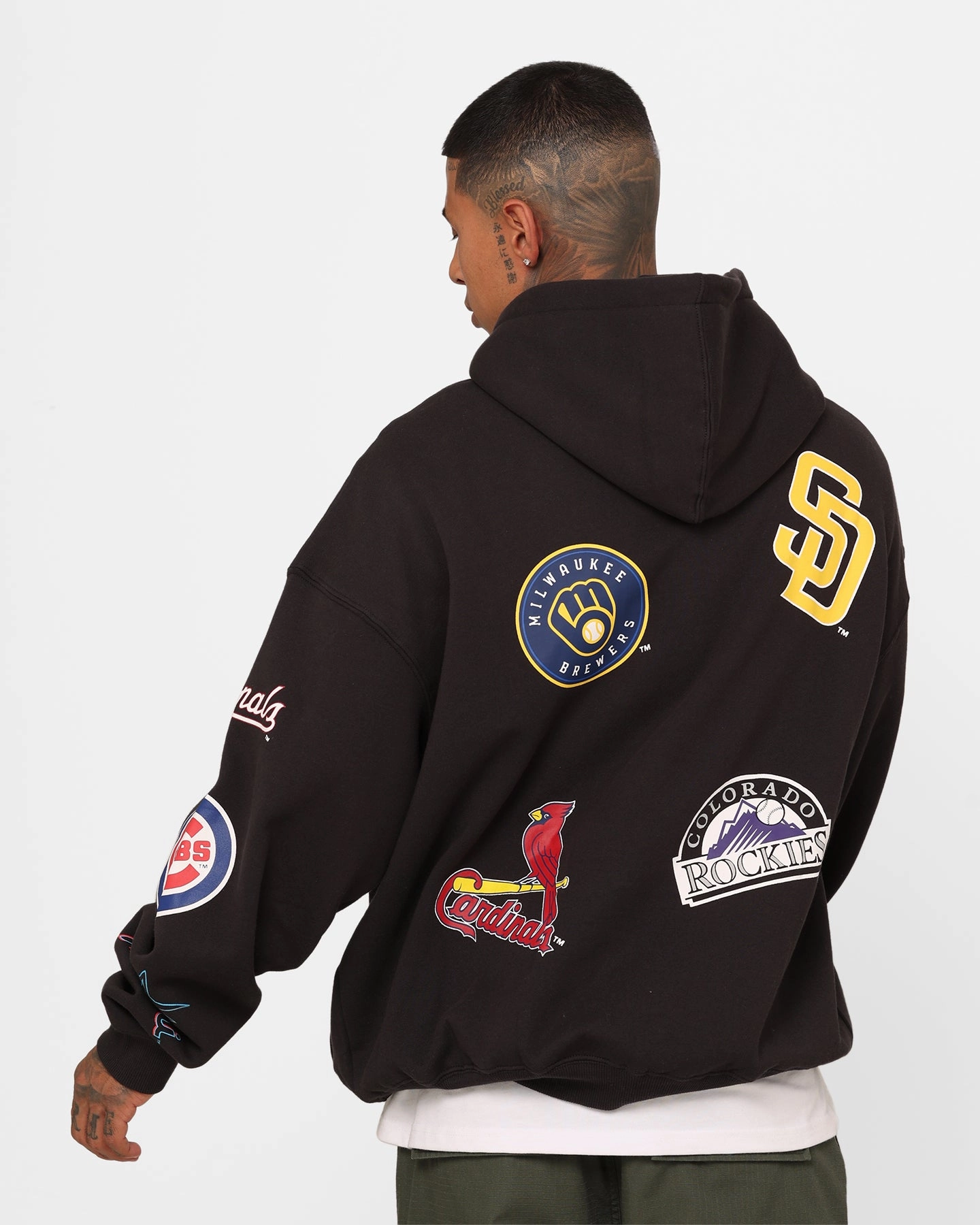 Majestic Athletic MLB League Patch Hoodie Black Indoor suitable for individual sports