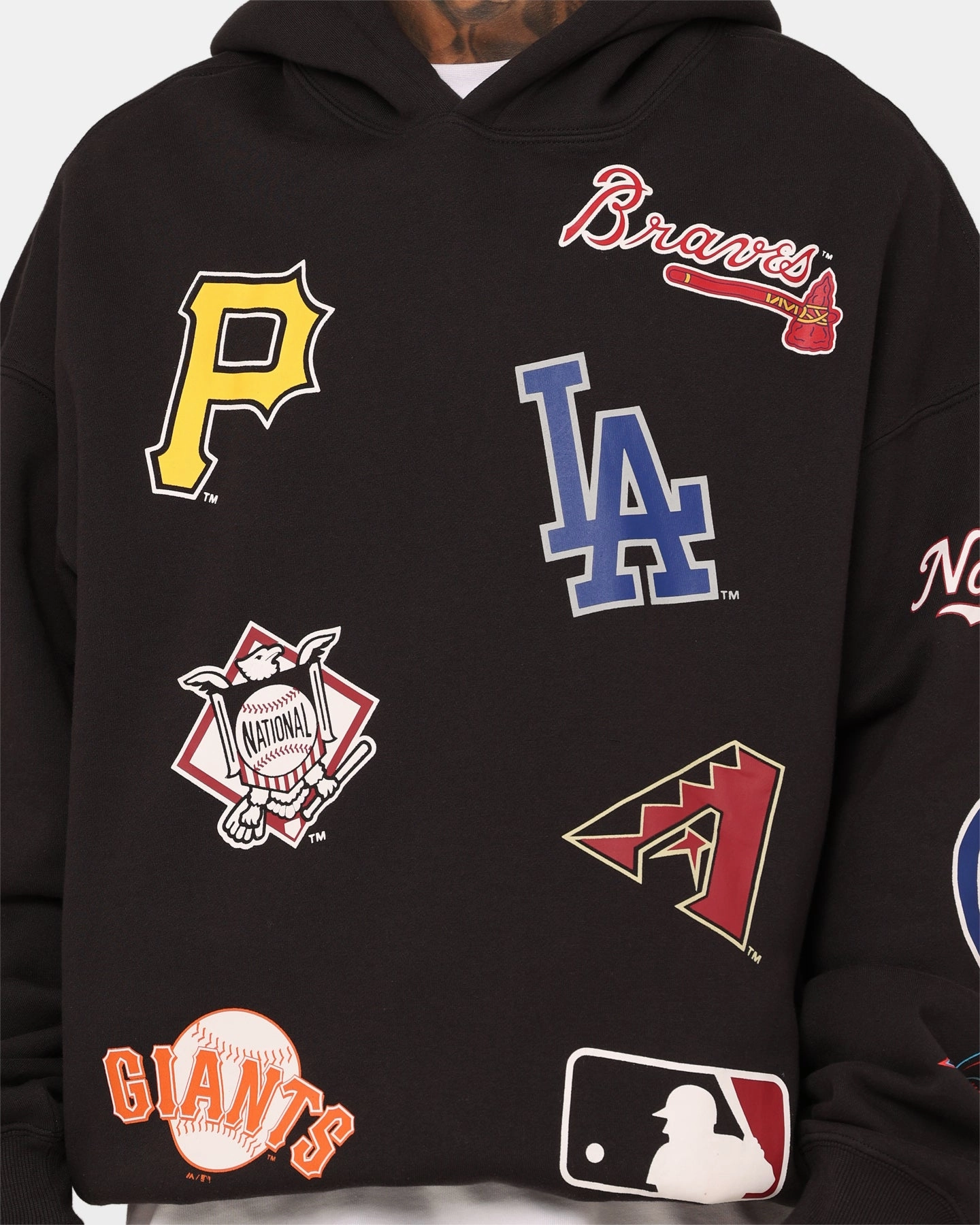 Majestic Athletic MLB League Patch Hoodie Black Gift