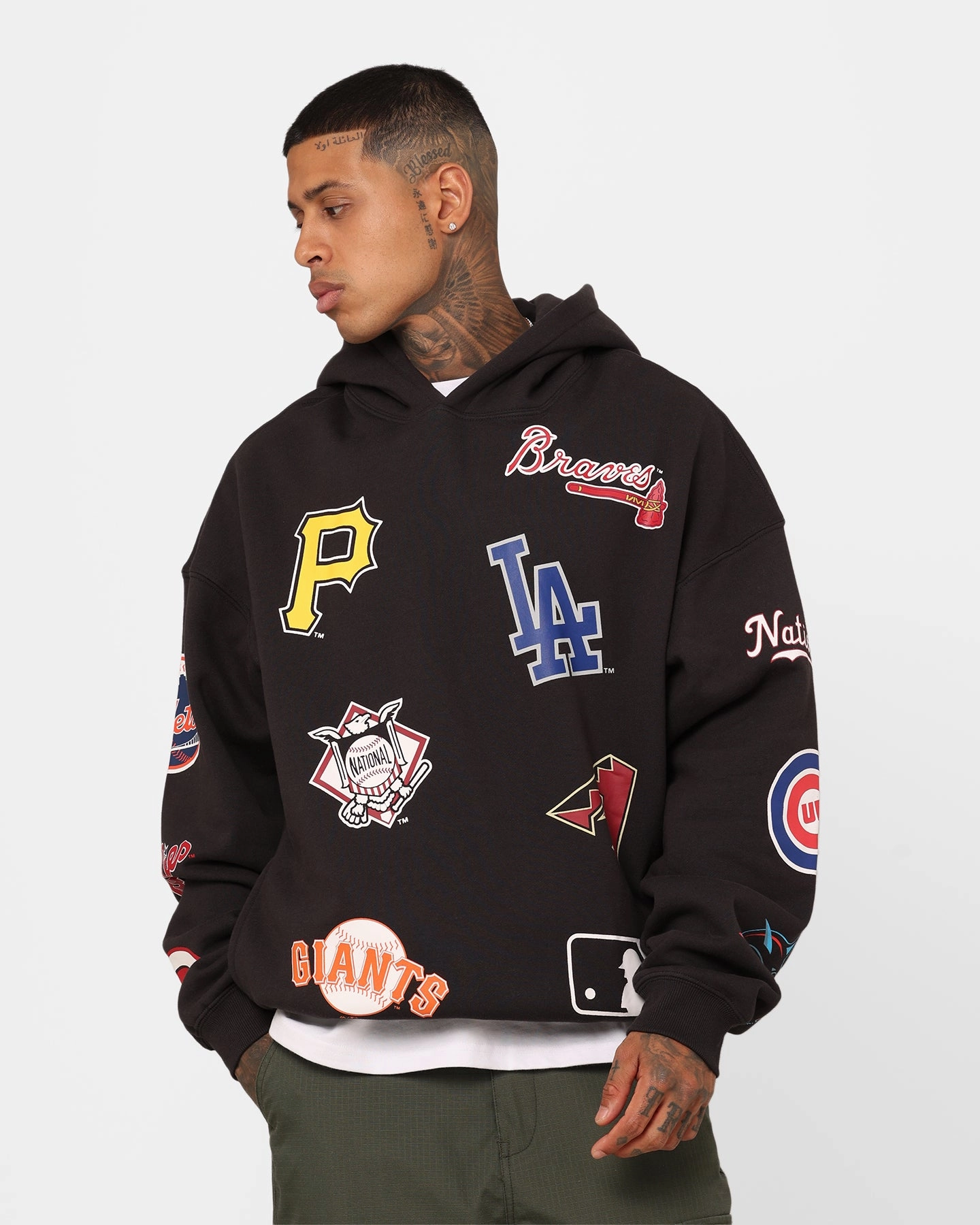 Majestic Athletic MLB League Patch Hoodie Black Hold