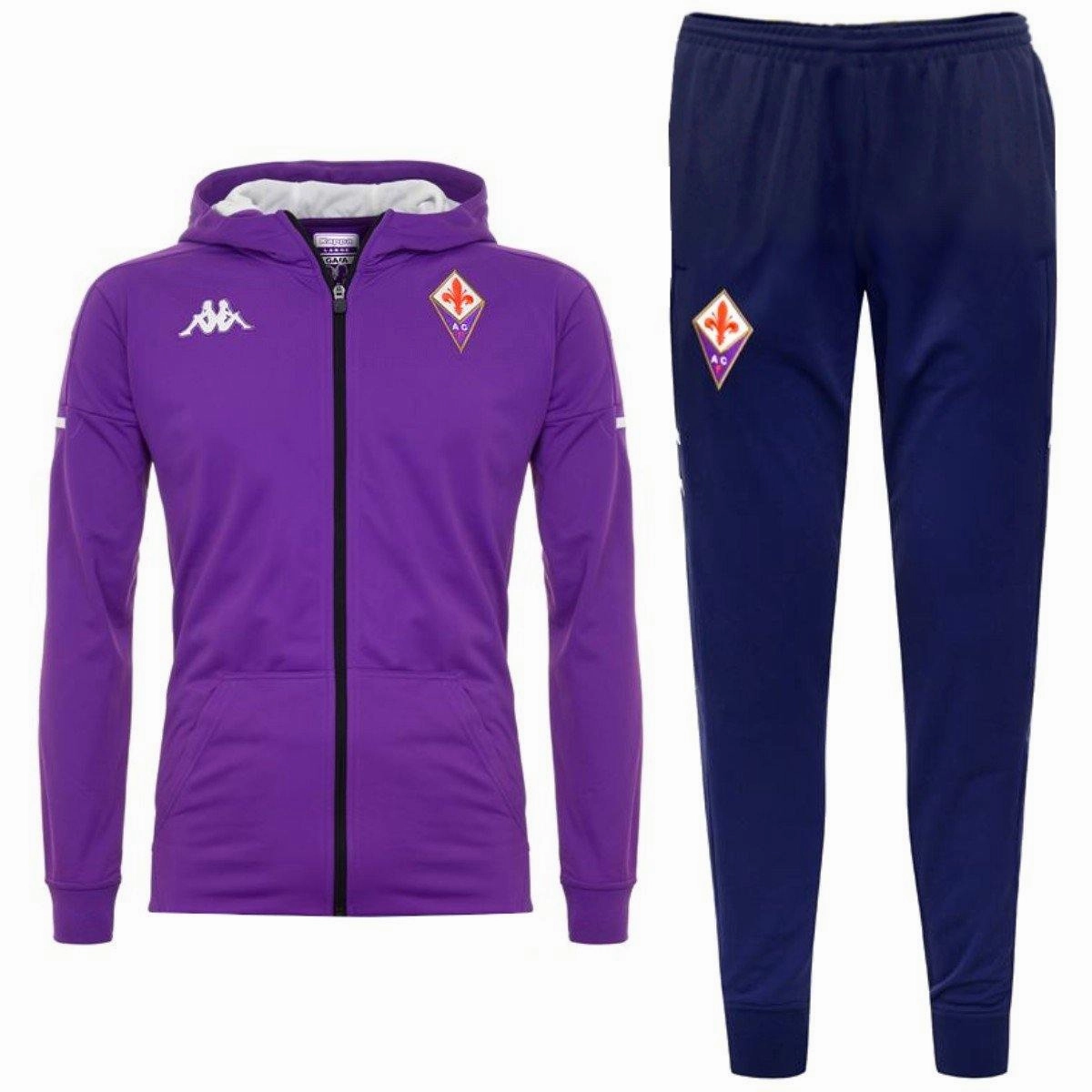 Temperature Regulation Tech Bonded Seamless Edges Fiorentina hooded presentation soccer tracksuit 2020/21 - Kappa