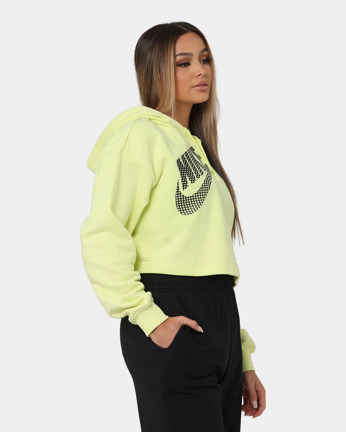 Art Nike Women's Nike Sportswear Cropped Fleece Dance Hoodie Luminous Green