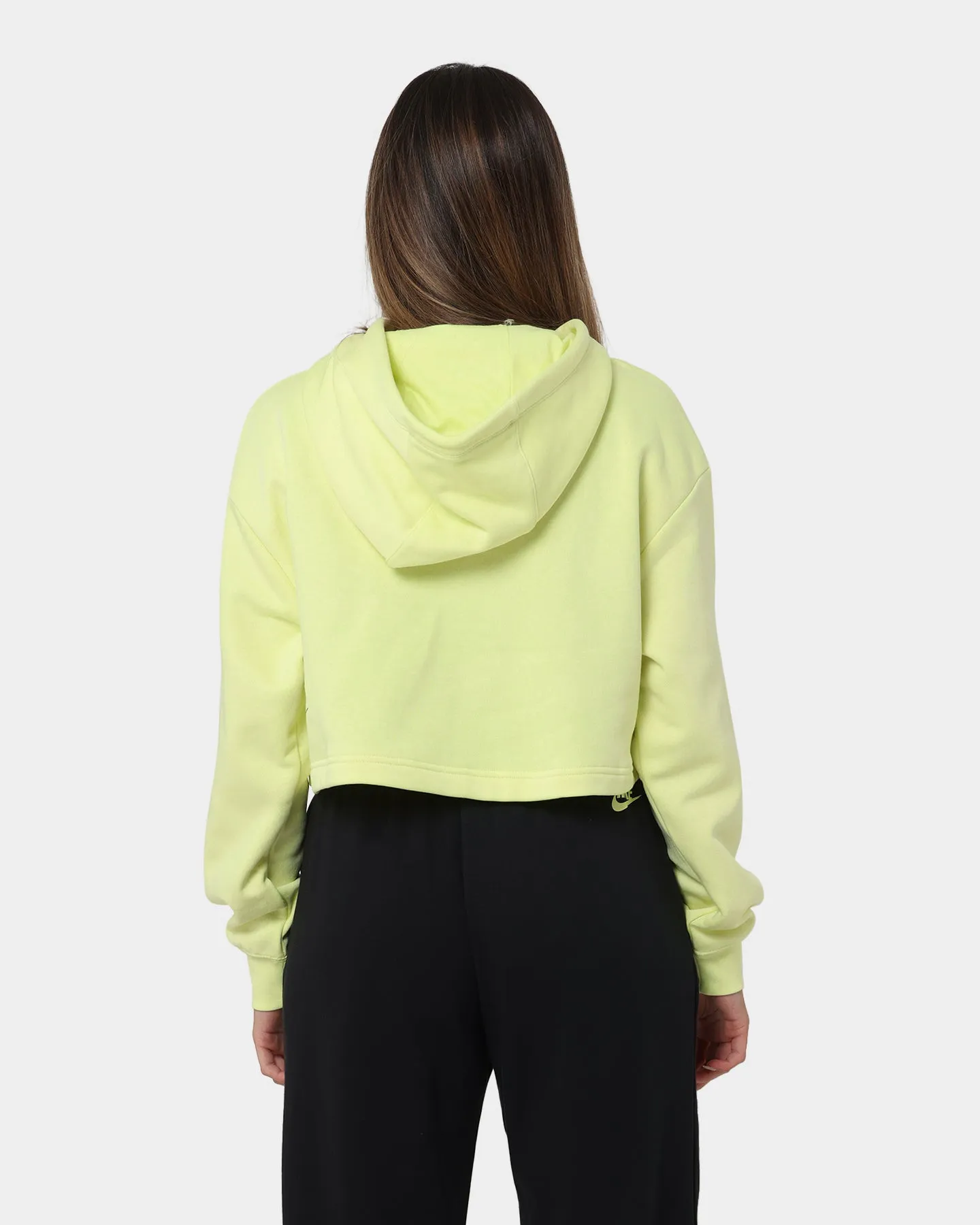Nike Women's Nike Sportswear Cropped Fleece Dance Hoodie Luminous Green Windproof Construction