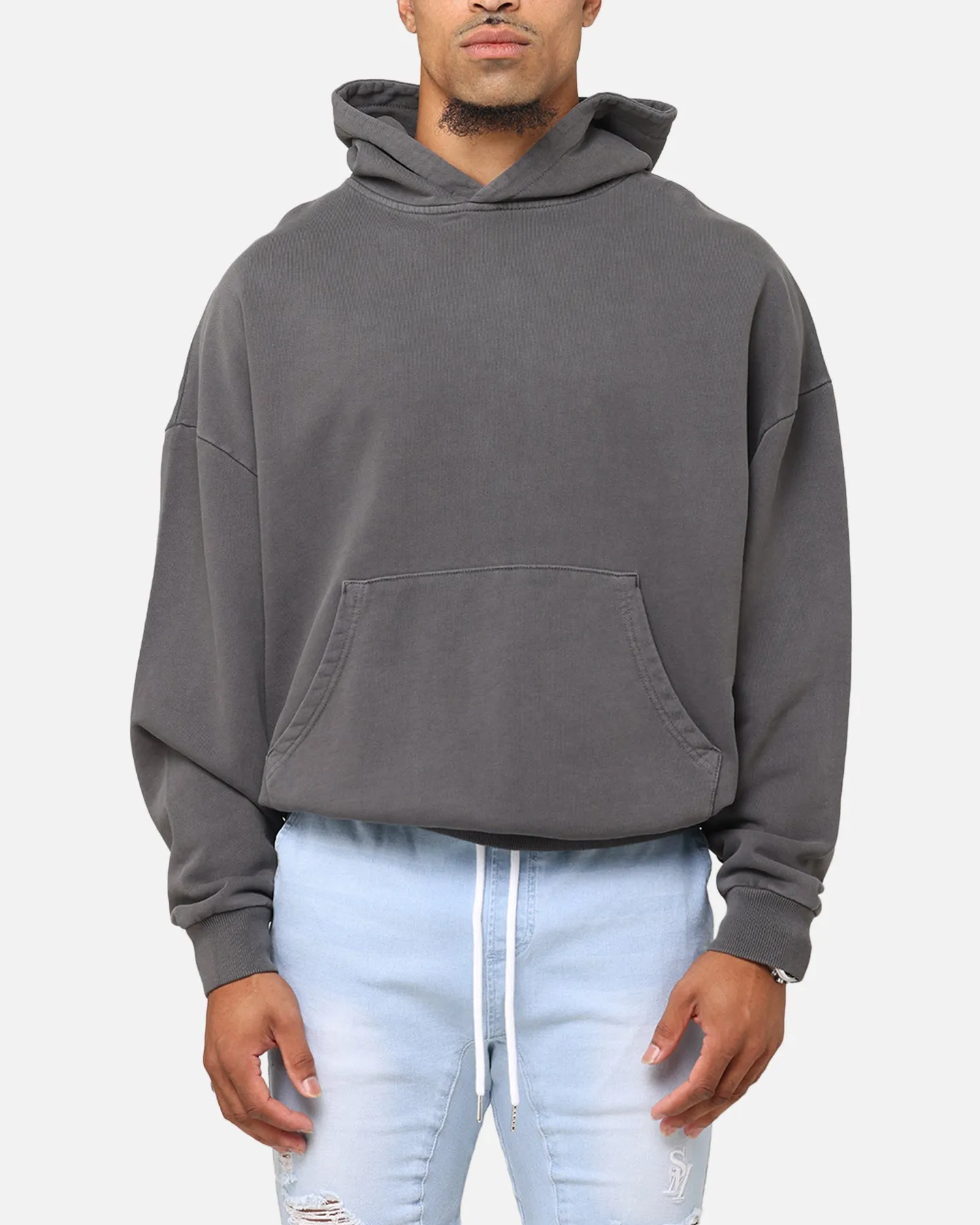 Saint Morta Pericles Applique Hoodie Washed Charcoal Treasure suitable for weekend getaways