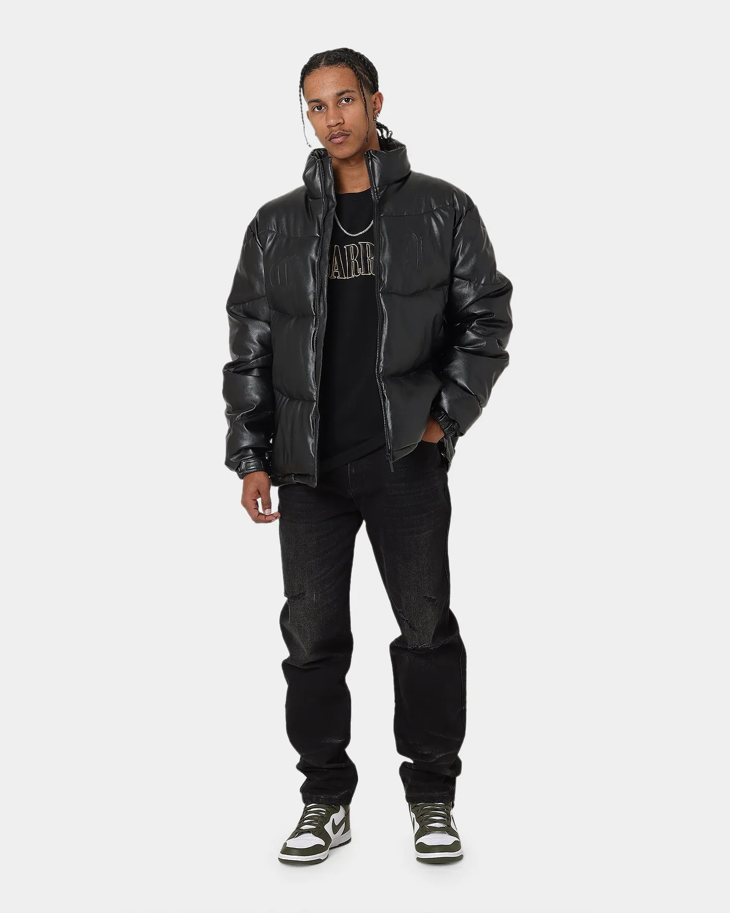 Carr?? Paris Leather Wave Puffer Jacket Black Diploma