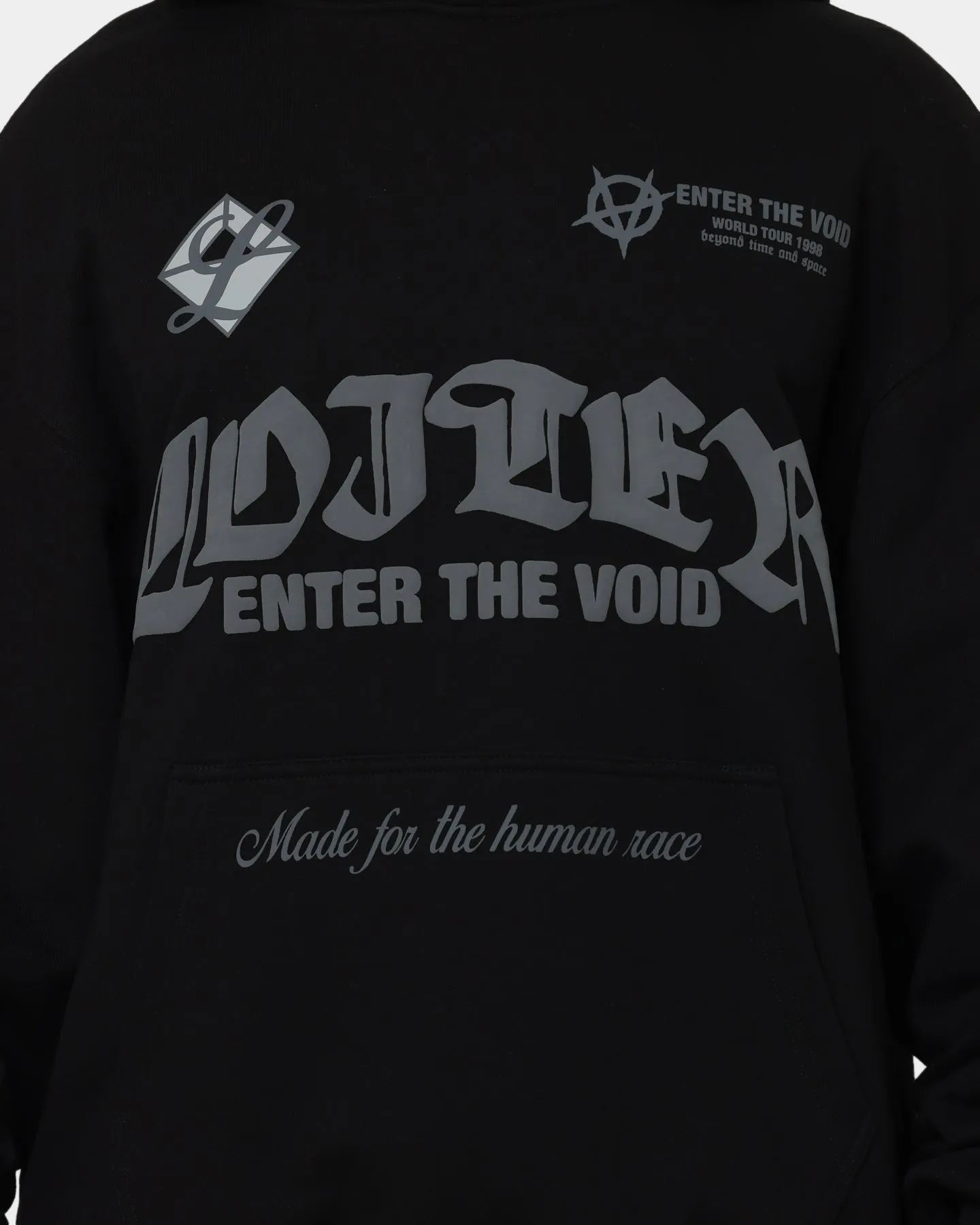 Loiter Void Multi Logo Hoodie Black/Charcoal Pocket-square Stage