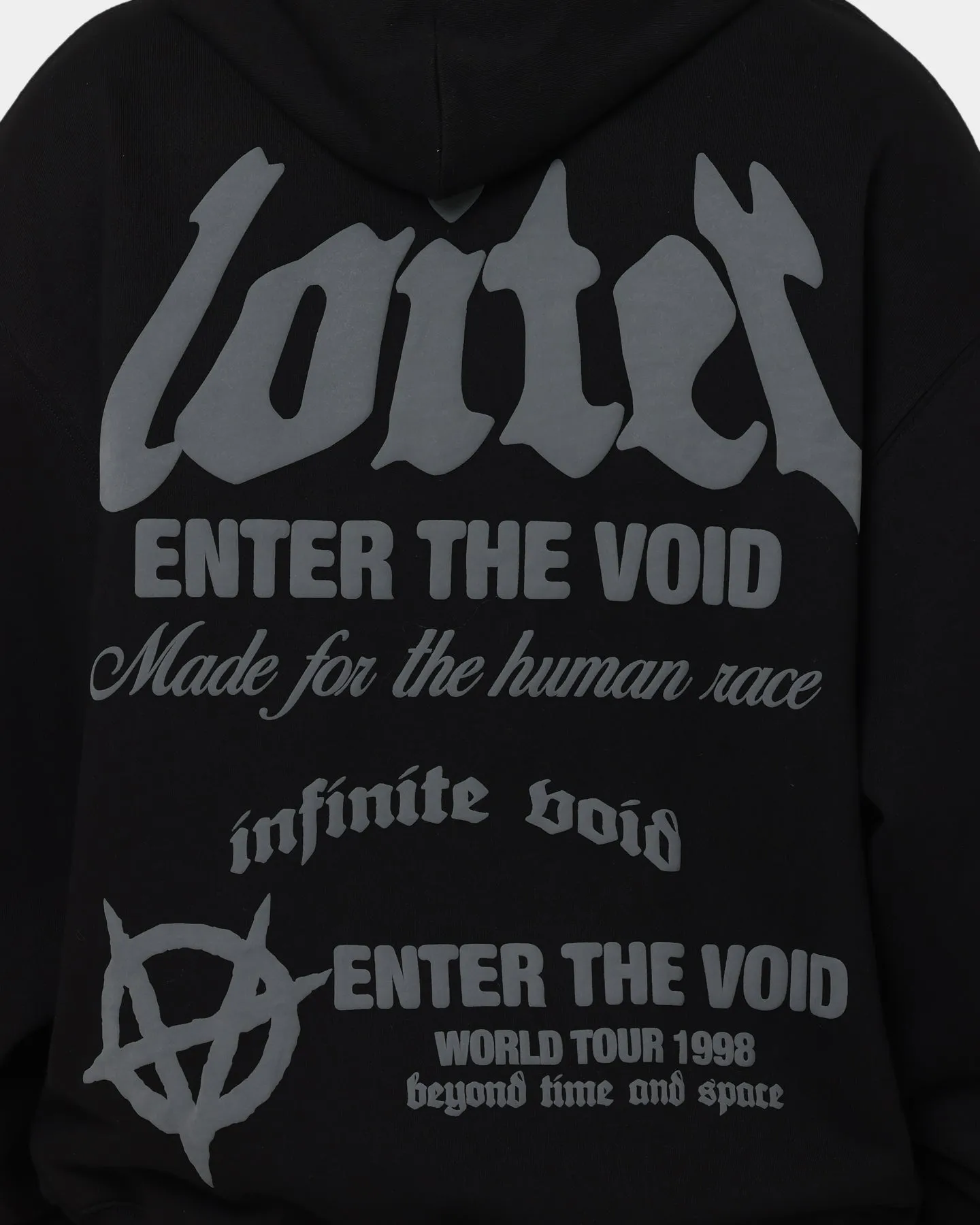Loiter Void Multi Logo Hoodie Black/Charcoal Chain