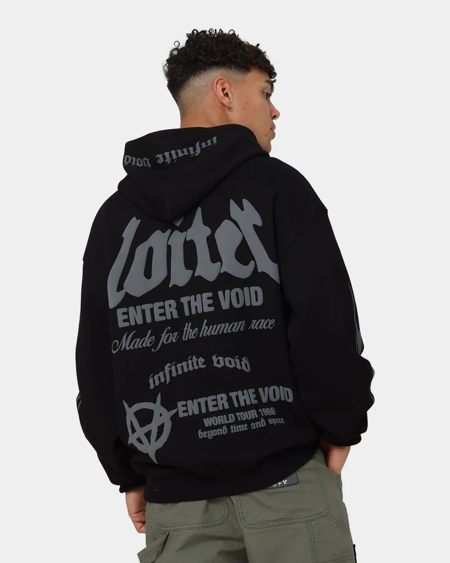 Loiter Void Multi Logo Hoodie Black/Charcoal Chemistry Cozy Jacket