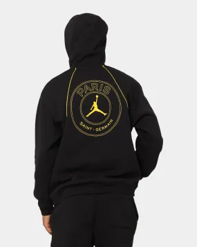 Empathy Culture Jordan X Paris Saint-Germain Fleece Pullover Hoodie Black/Tour Yellow