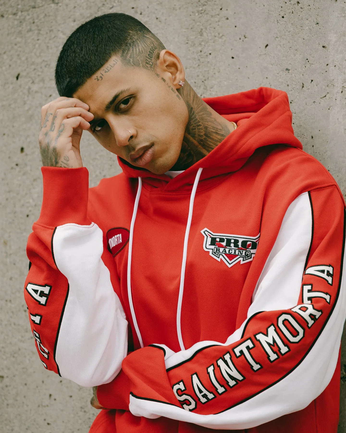 Saint Morta Pro Racing Hoodie Red Rugged Comfort