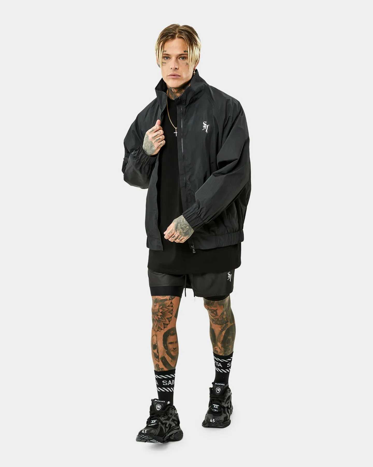 Saint Morta Alpha Homora Windbreaker Black/Silver monochromatic Denim