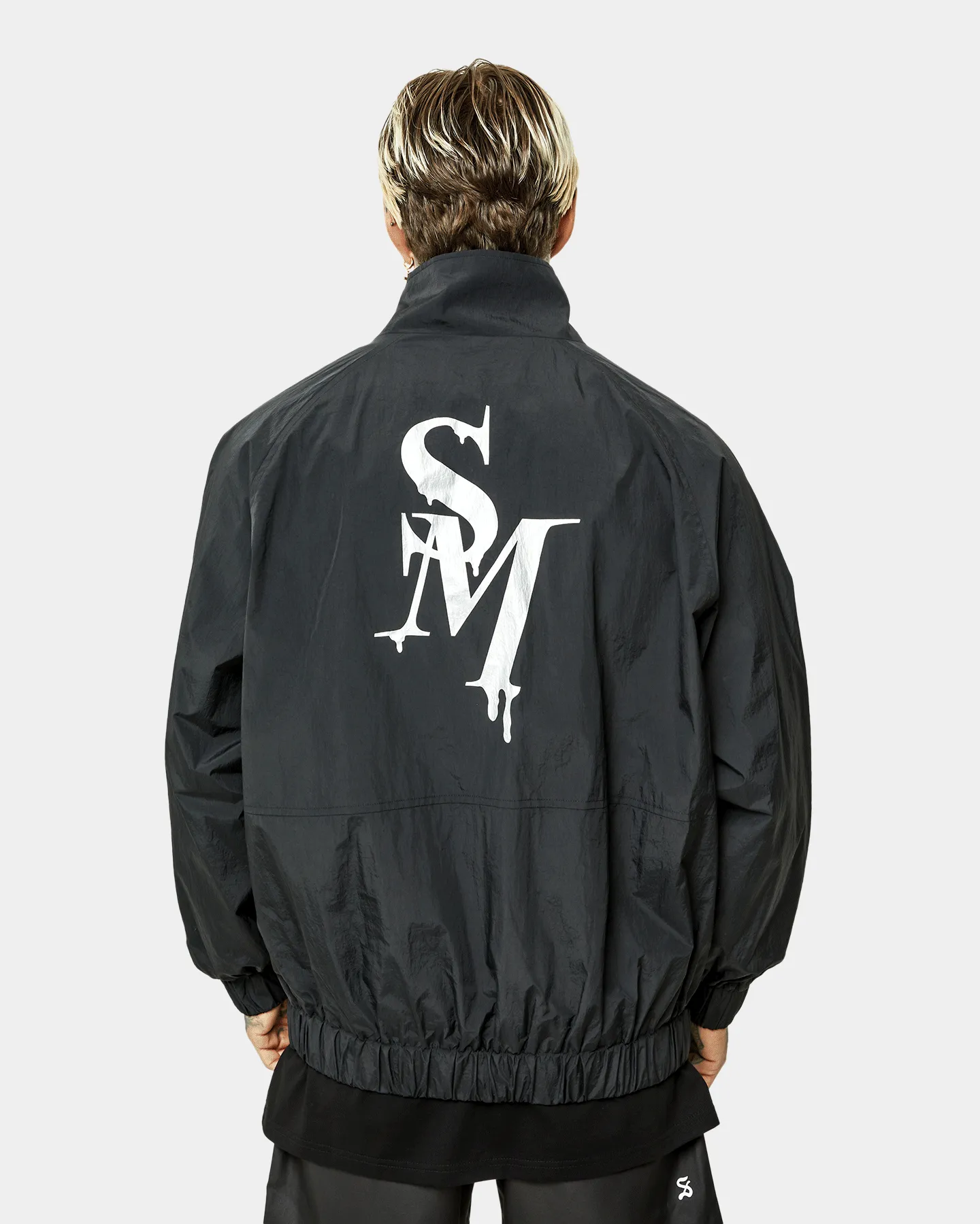snowy Relaxed Cut Saint Morta Alpha Homora Windbreaker Black/Silver