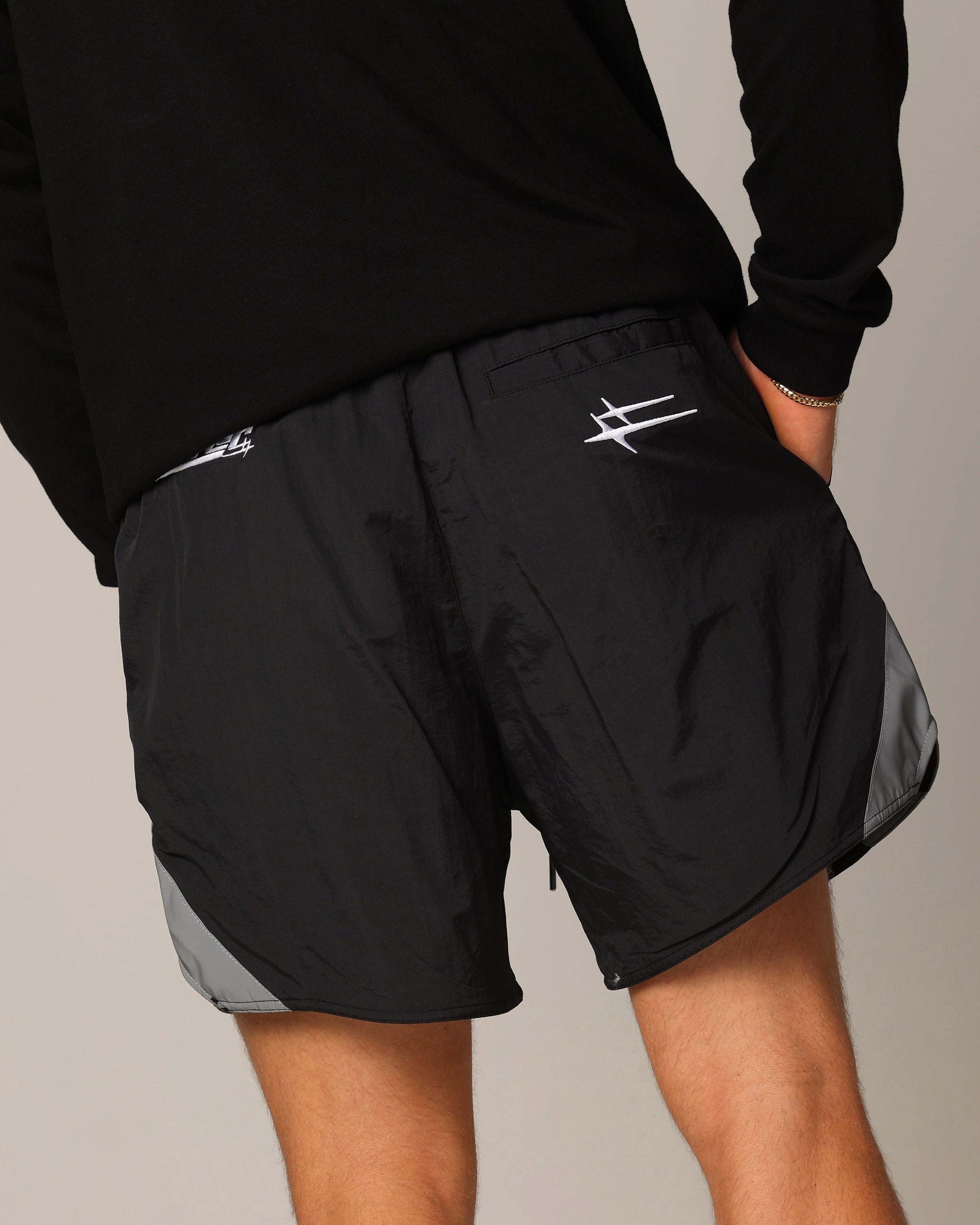 Loiter Shadow Walk Shorts Black Weekend Outing colorfast