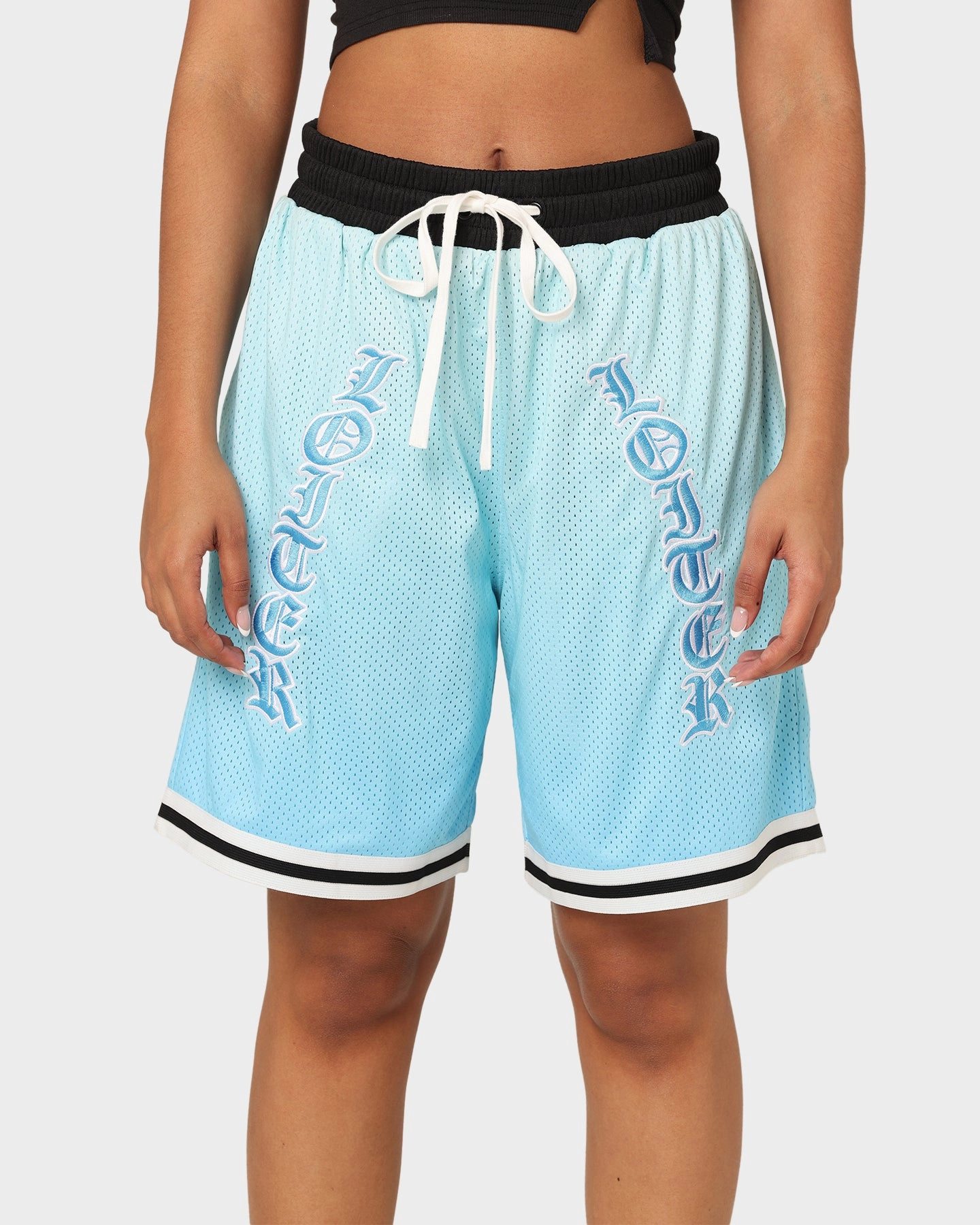 Loiter Script Ball Shorts Blue kids wear