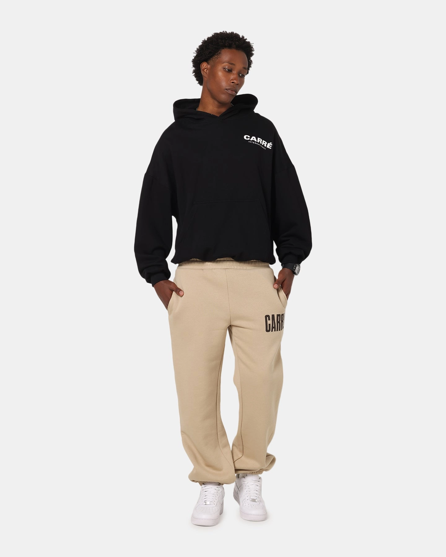 Carre International Hoodie Black Stylish Detail Beaded embellishments