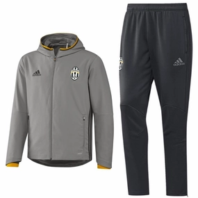 Juventus Grey Presentation Soccer Tracksuit 2016/17 - Adidas Vacation Outfit Flexible Activewear