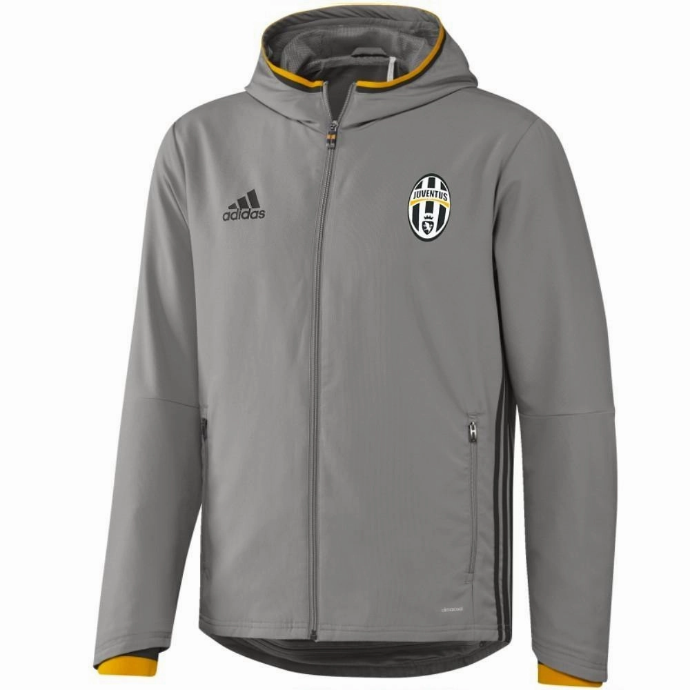 Juventus Grey Presentation Soccer Tracksuit 2016/17 - Adidas DWRCoatedFabric