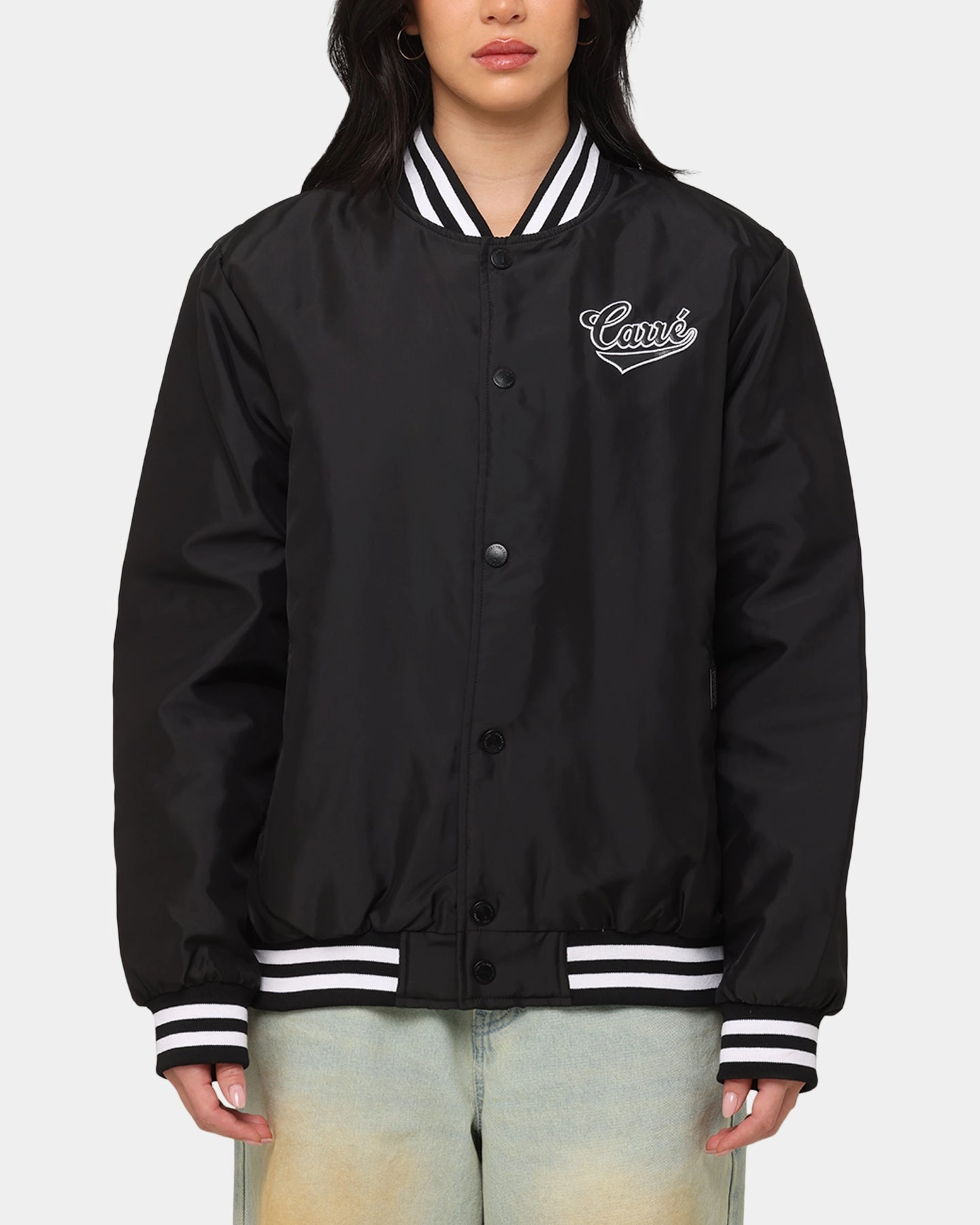 Summer Wear Carre Team Puffer Varsity Jacket Black/White