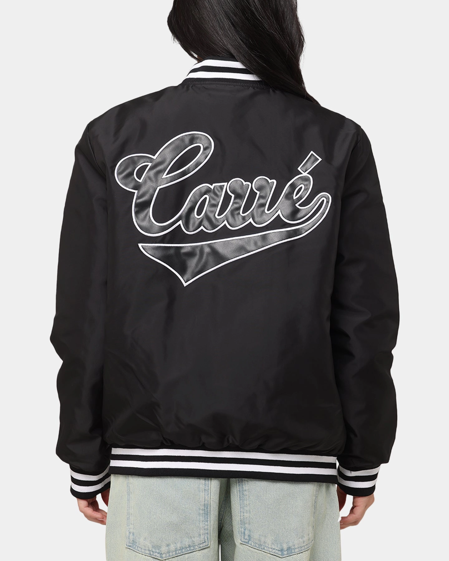 Carre Team Puffer Varsity Jacket Black/White Congratulate