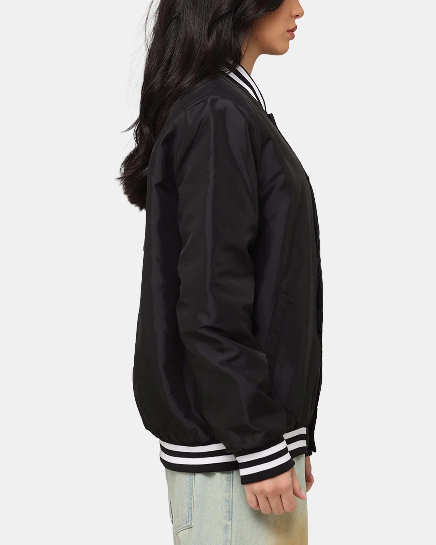 Custom - made Carre Team Puffer Varsity Jacket Black/White