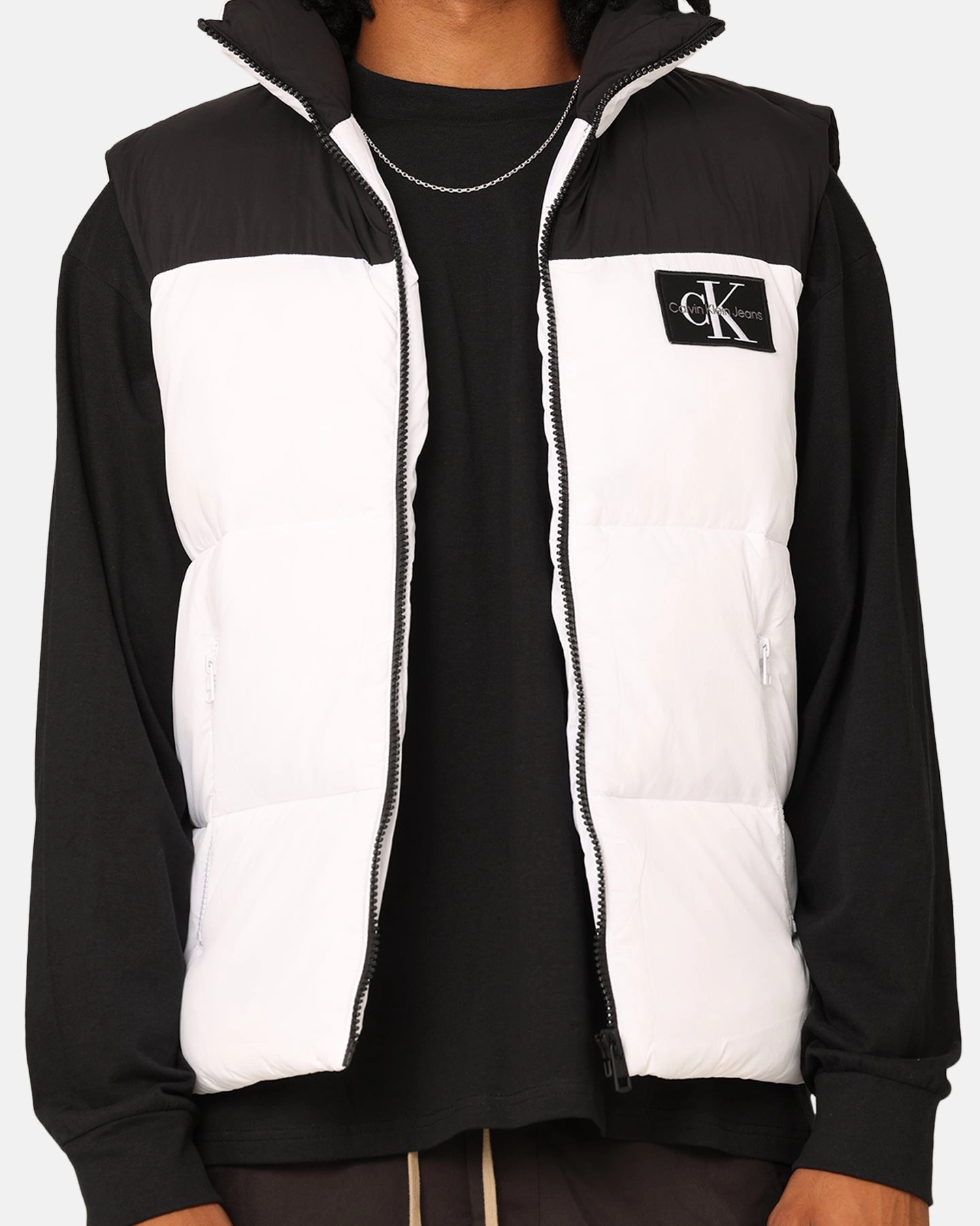 Calvin Klein Blocking Vest Bright White/Black Antiperspirant Polyester