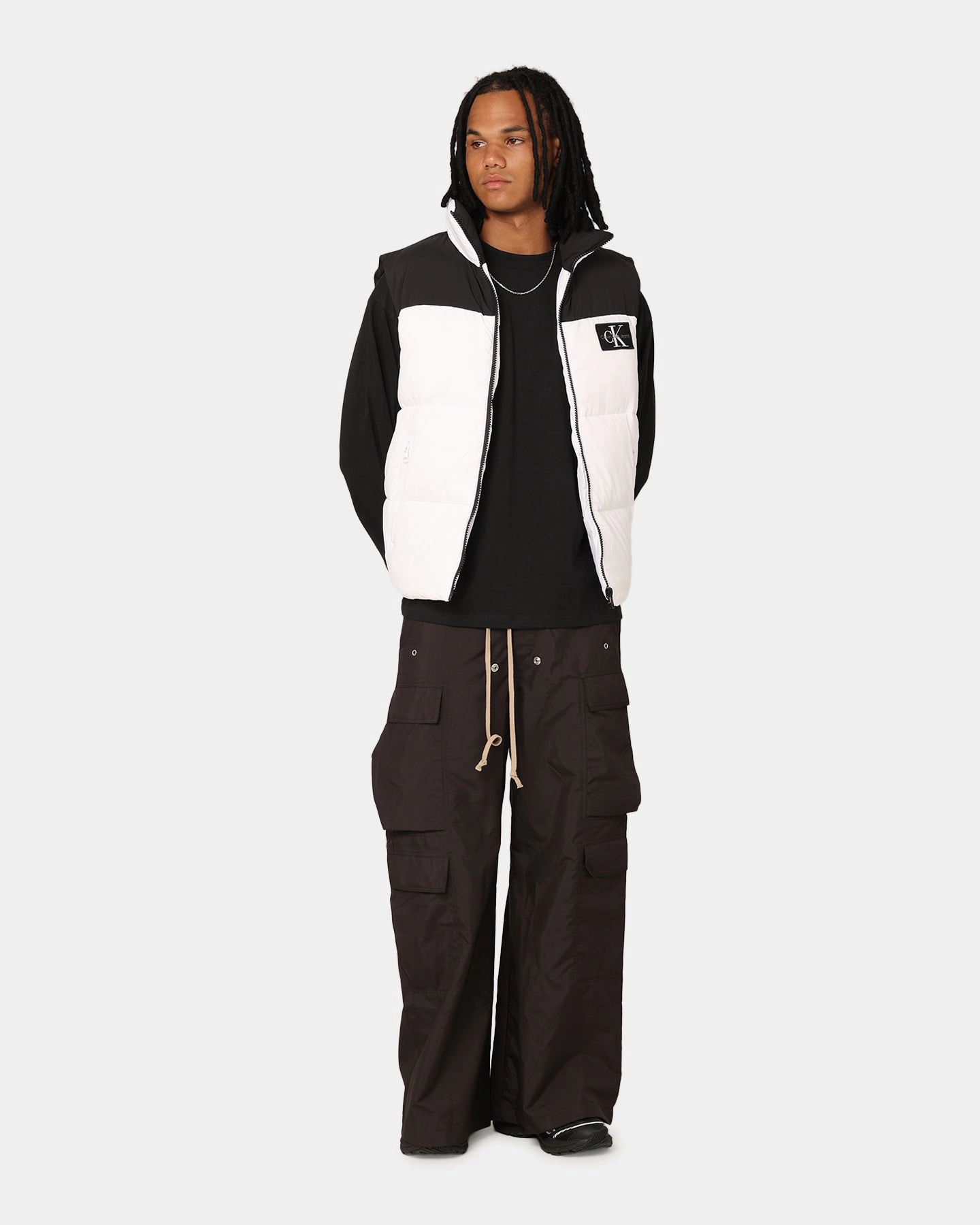 Calvin Klein Blocking Vest Bright White/Black quilted multi-color