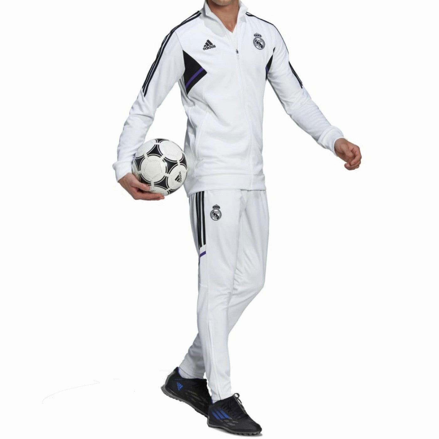 Real Madrid white training bench Soccer tracksuit 2022/23 - Adidas pedicure luggage venue