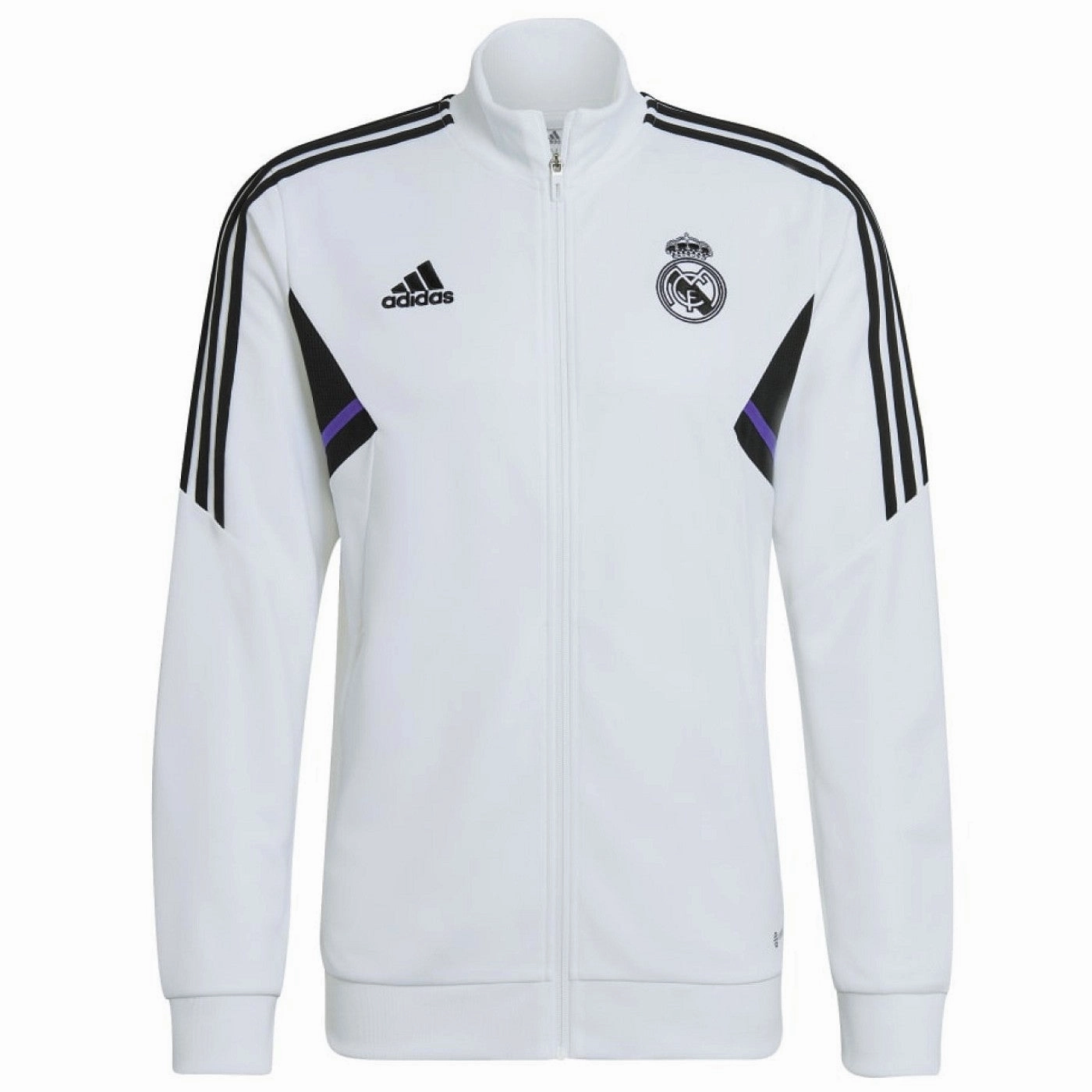 Real Madrid white training bench Soccer tracksuit 2022/23 - Adidas men's clothing WrinkleResistant Texture