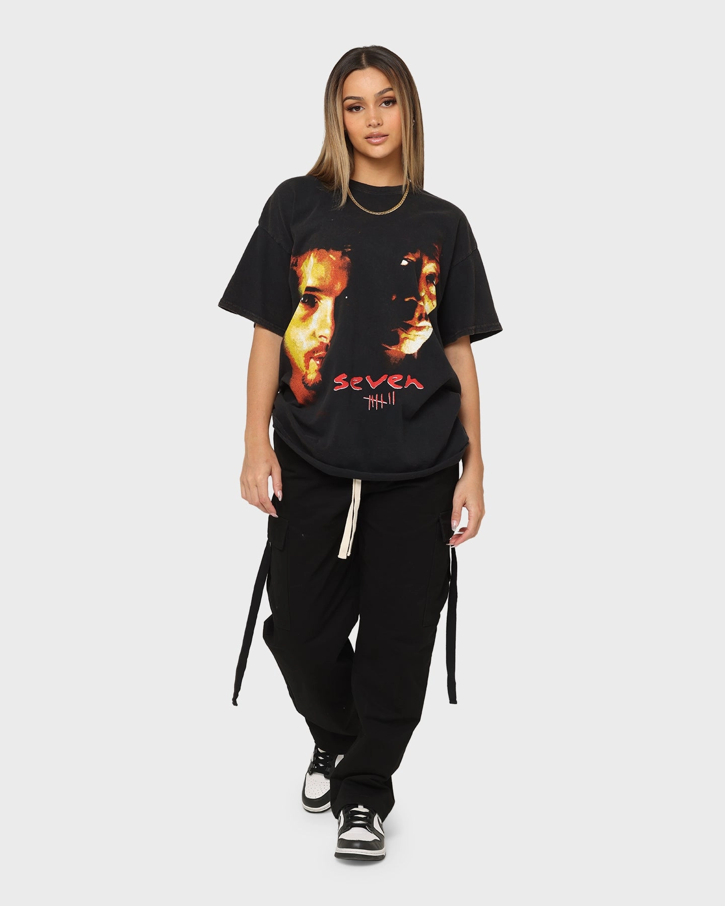 LightweightBlend Minimalist Stitching American Thrift X Seven Seven Vintage T-Shirt Black Wash