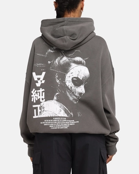 The Anti Order Truth In Chaos Boxy Hoodie Washed Charcoal Soft Lining