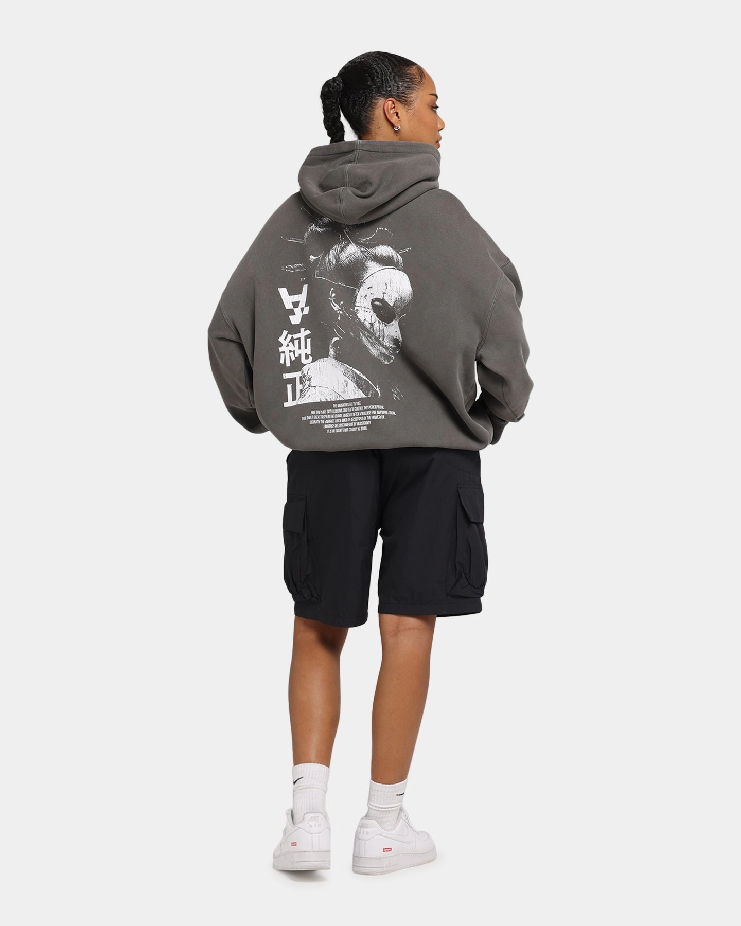 The Anti Order Truth In Chaos Boxy Hoodie Washed Charcoal Muskox like