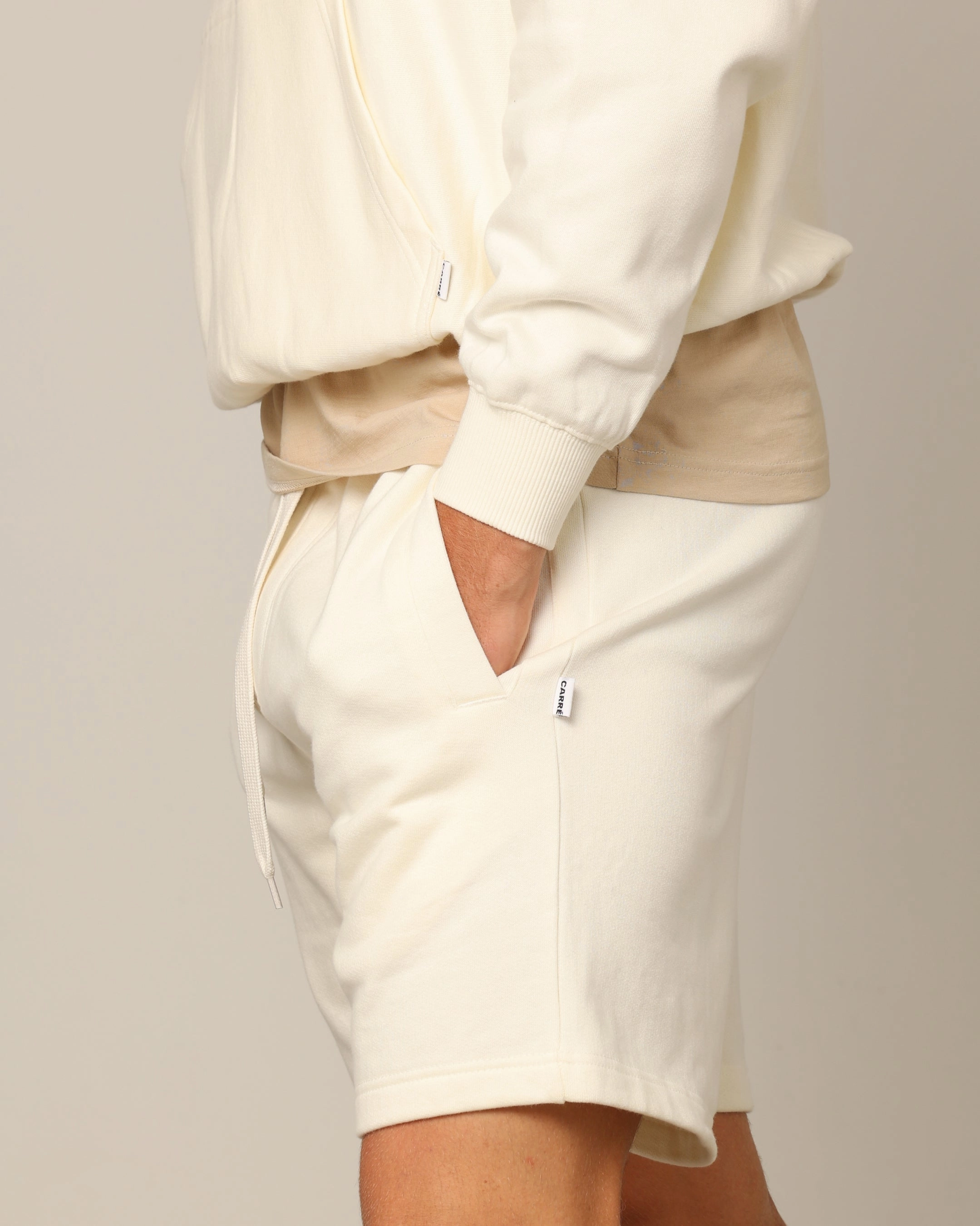 Carr?? Blanc Classic Sweat Shorts Off White Minimal Finish Temperature Regulating Material