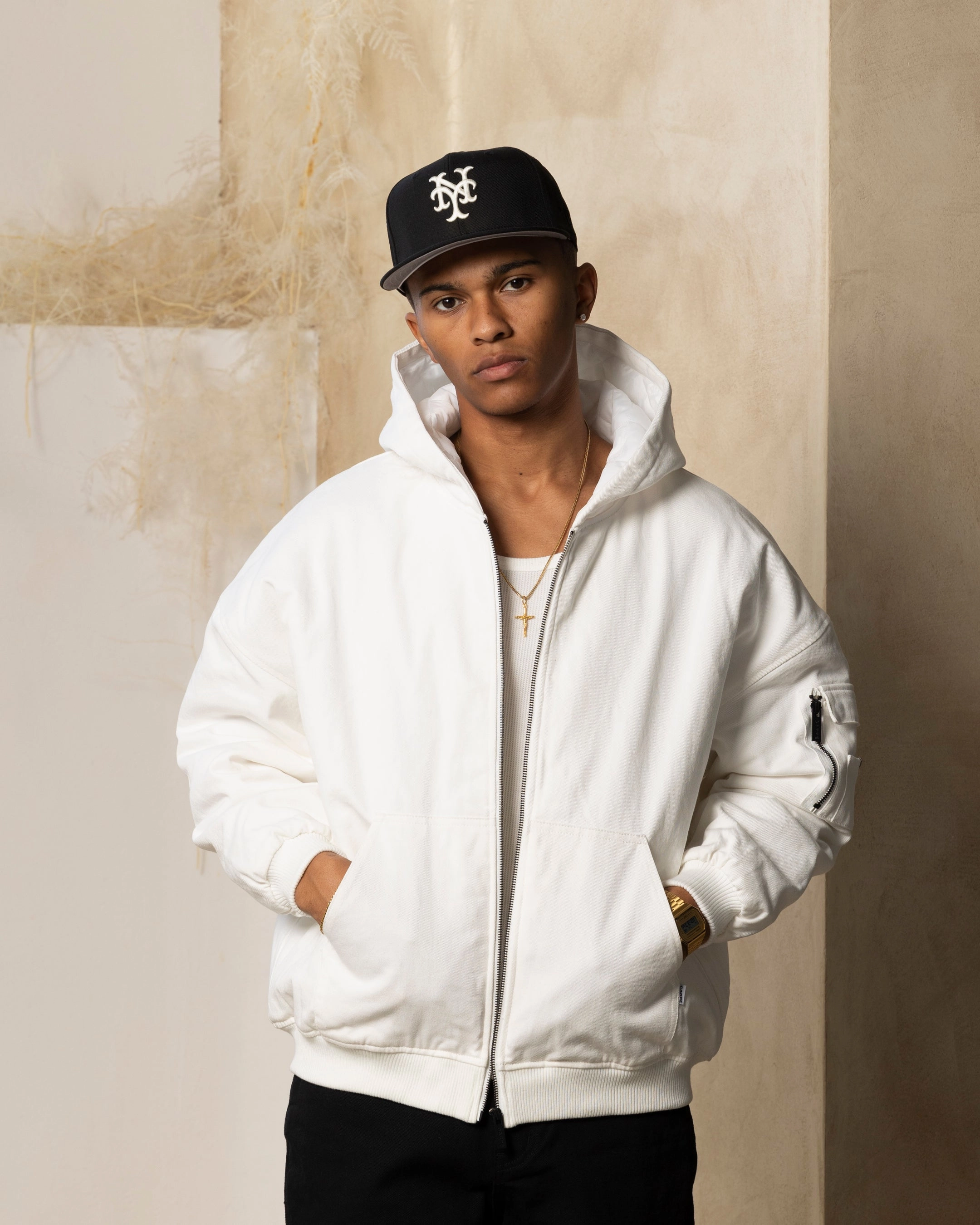 Carre Arch Work Bomber Jacket Off White Antiperspirant Eco Friendly Insulation