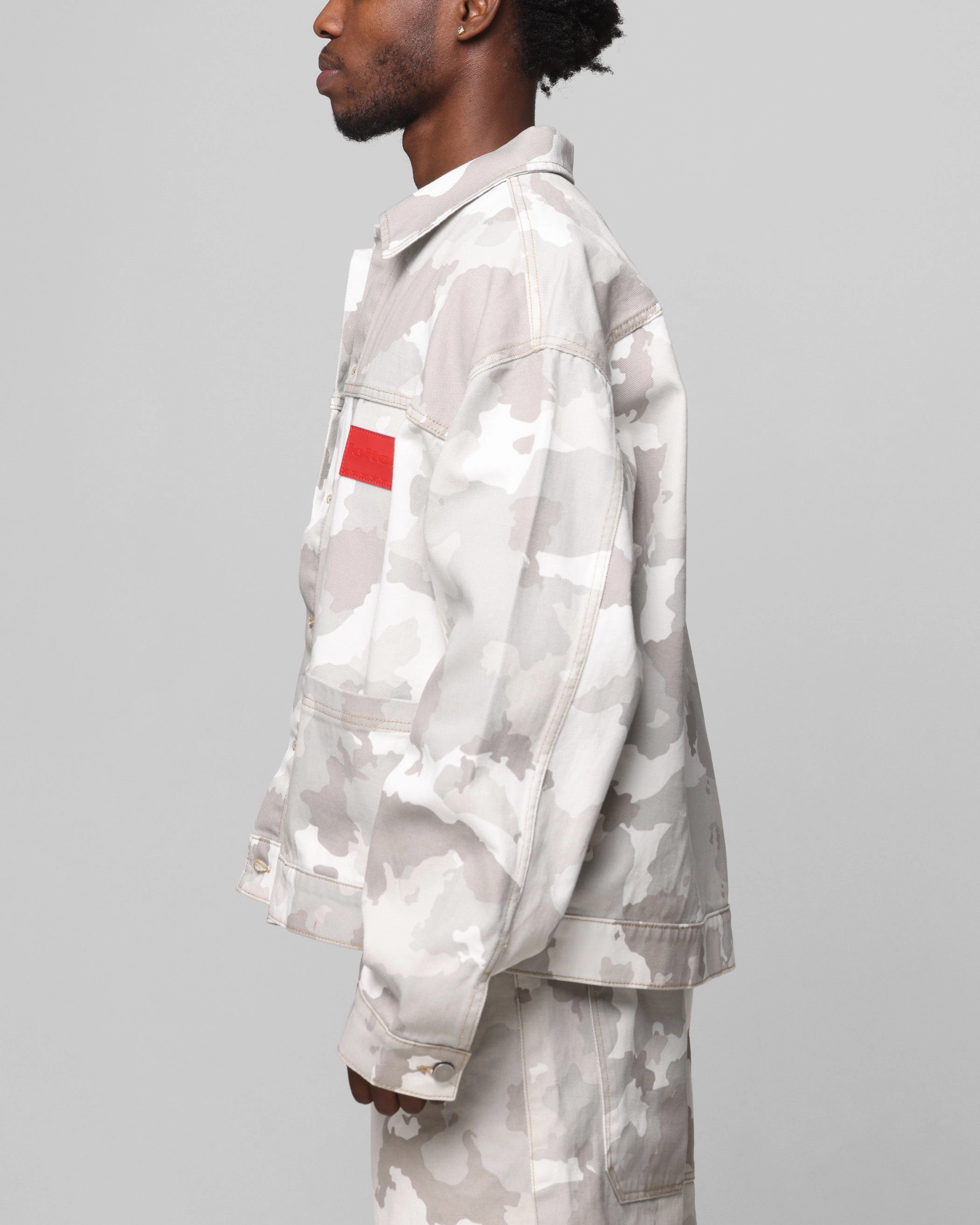 Loiter Prestige Denim Jacket Snow Camo Demonstrate