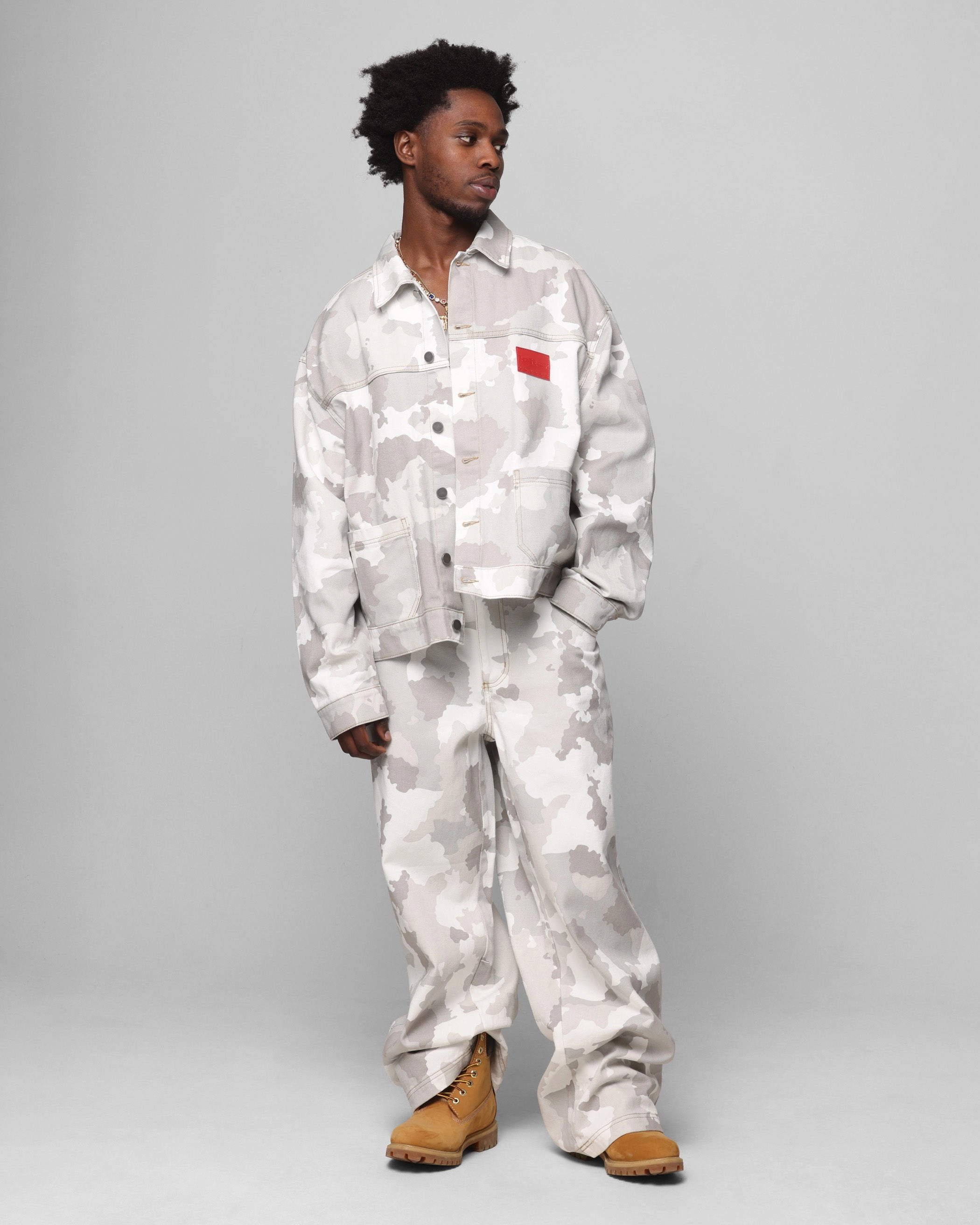 Loiter Prestige Denim Jacket Snow Camo Risk Seam Sealed Construction