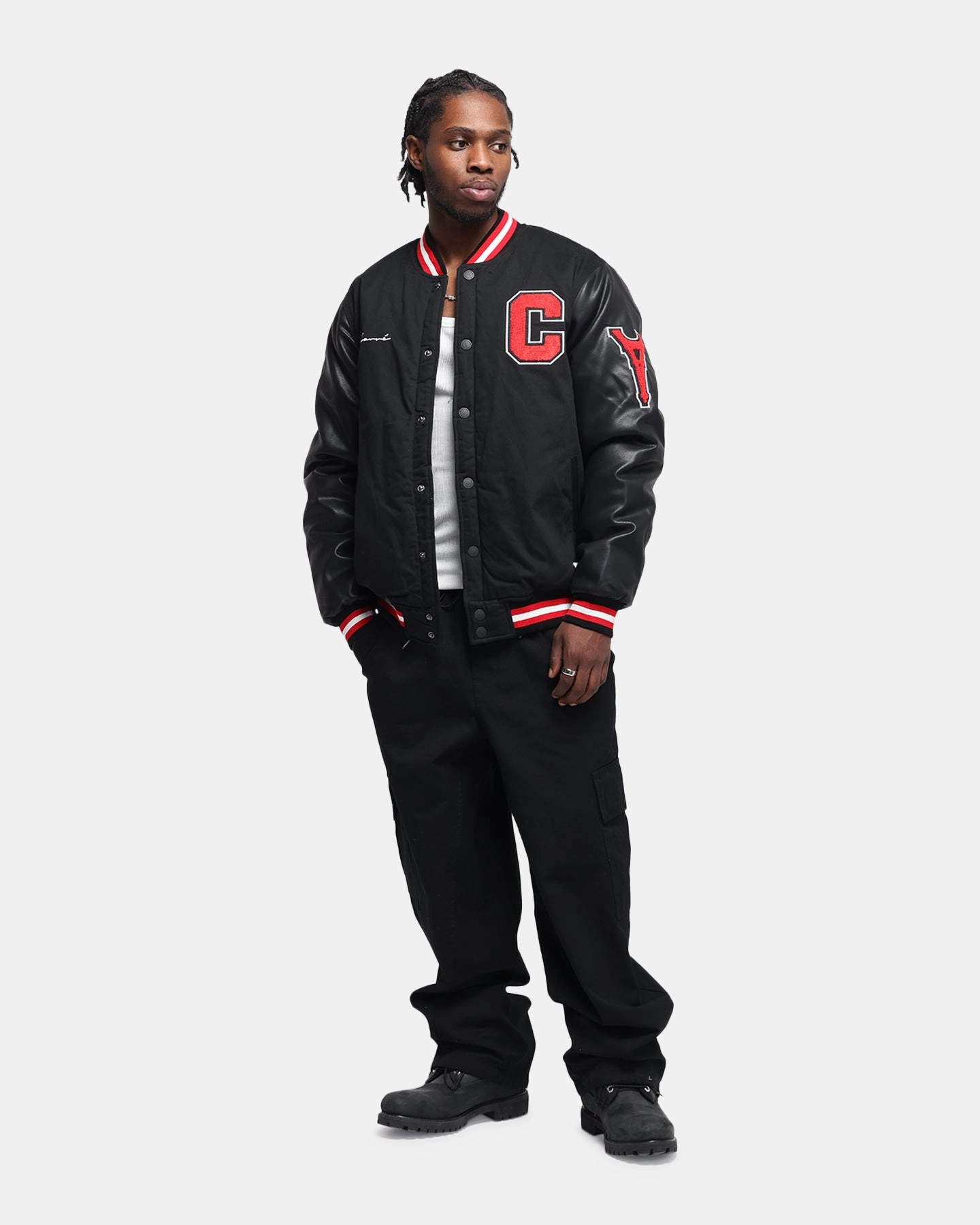 Carre MVP Varsity Jacket Black/Red Volunteer Universal Size Adaptation