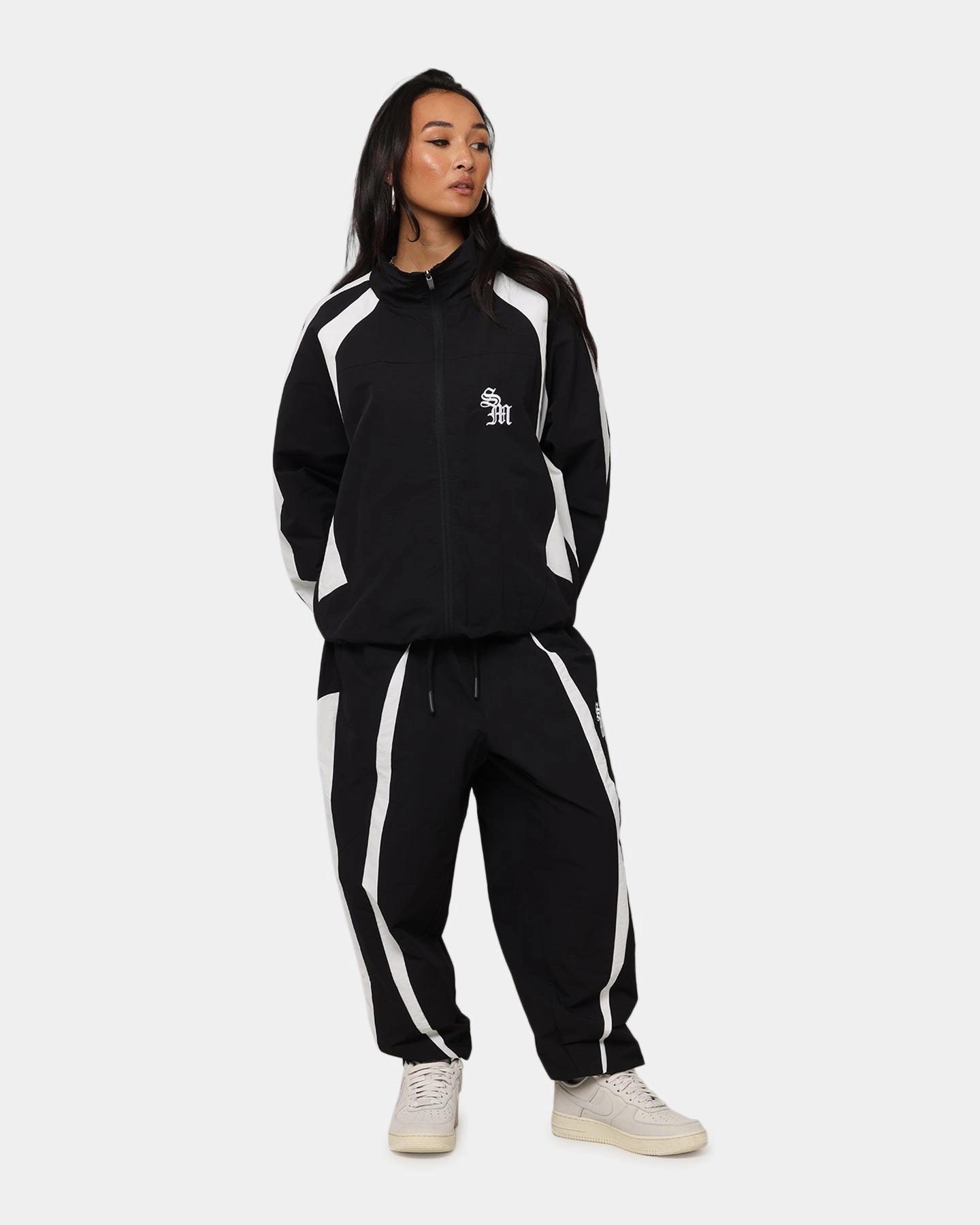 Saint Morta Oblivion Windbreaker Jacket Black/White Trail Friendly New Year's Eve attire