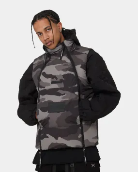 DXXMLife L-3 Chainge$ Puffer Vest Grey/Camo PreShrunk Cotton Blend