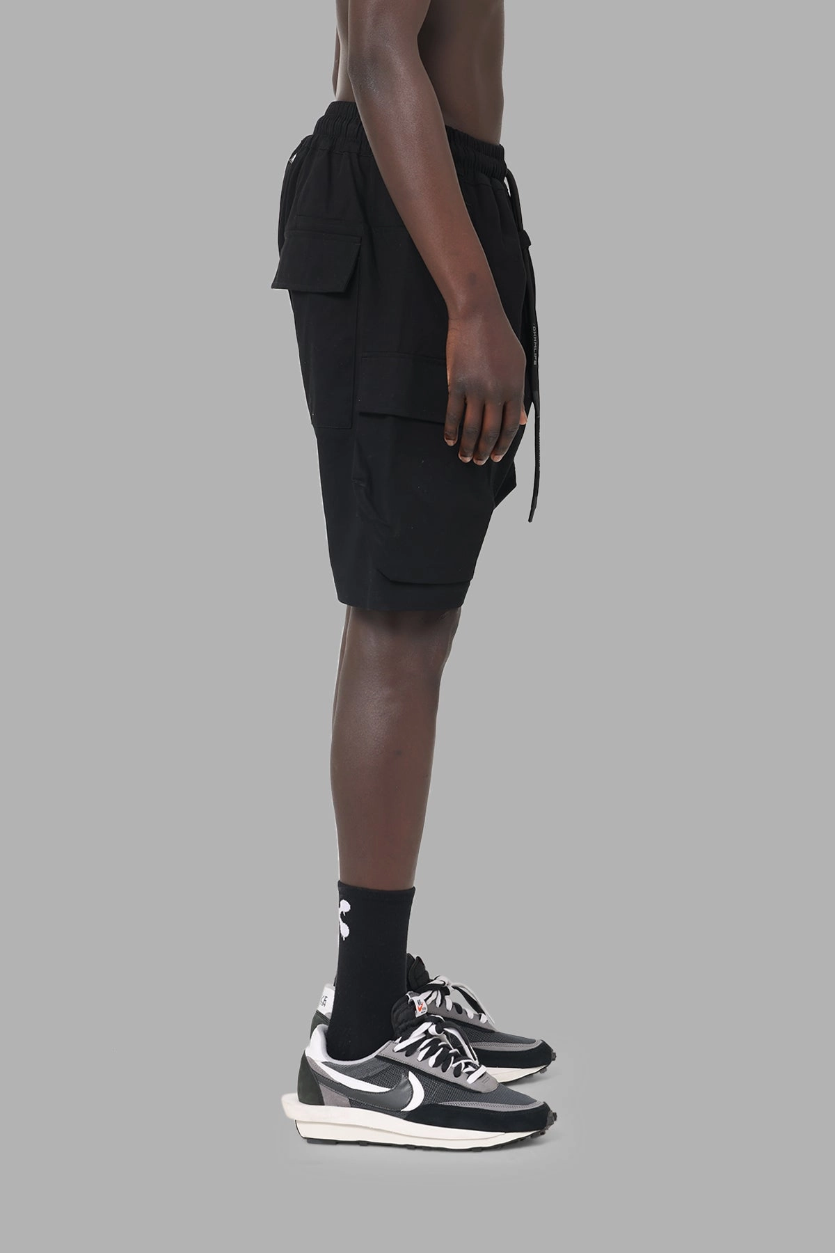 DXXMLife L-5 A Cargo Shxrt Black Striped Pattern