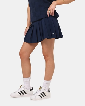 Adidas Women's Originals Pleated Skort Night Indigo Laidback Feel Double Layered Design