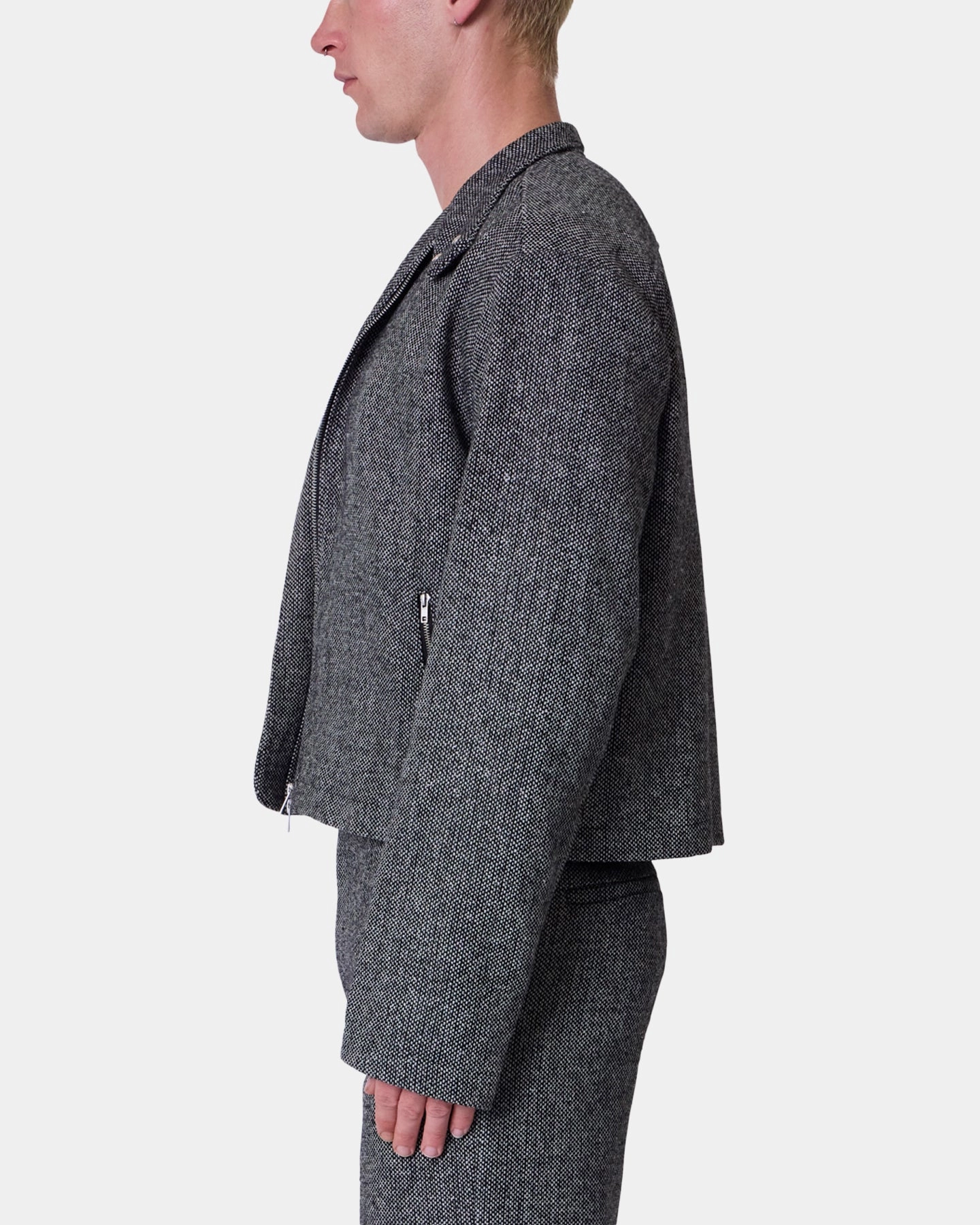 MNML Tweed Mod Jacket Black/Grey Mask Lightweight Layer