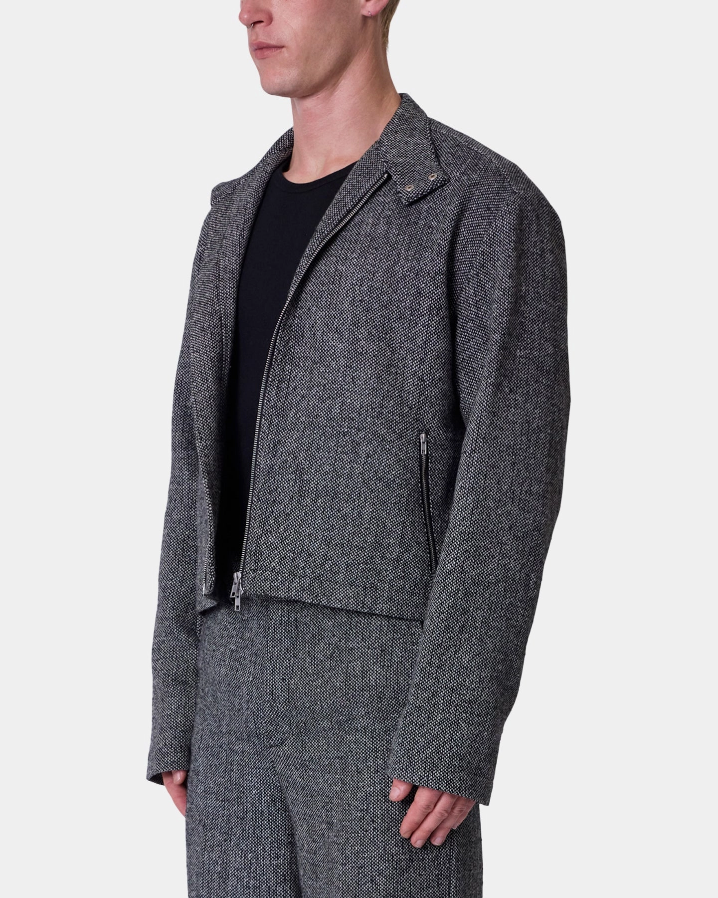 suitable for summer sports MNML Tweed Mod Jacket Black/Grey