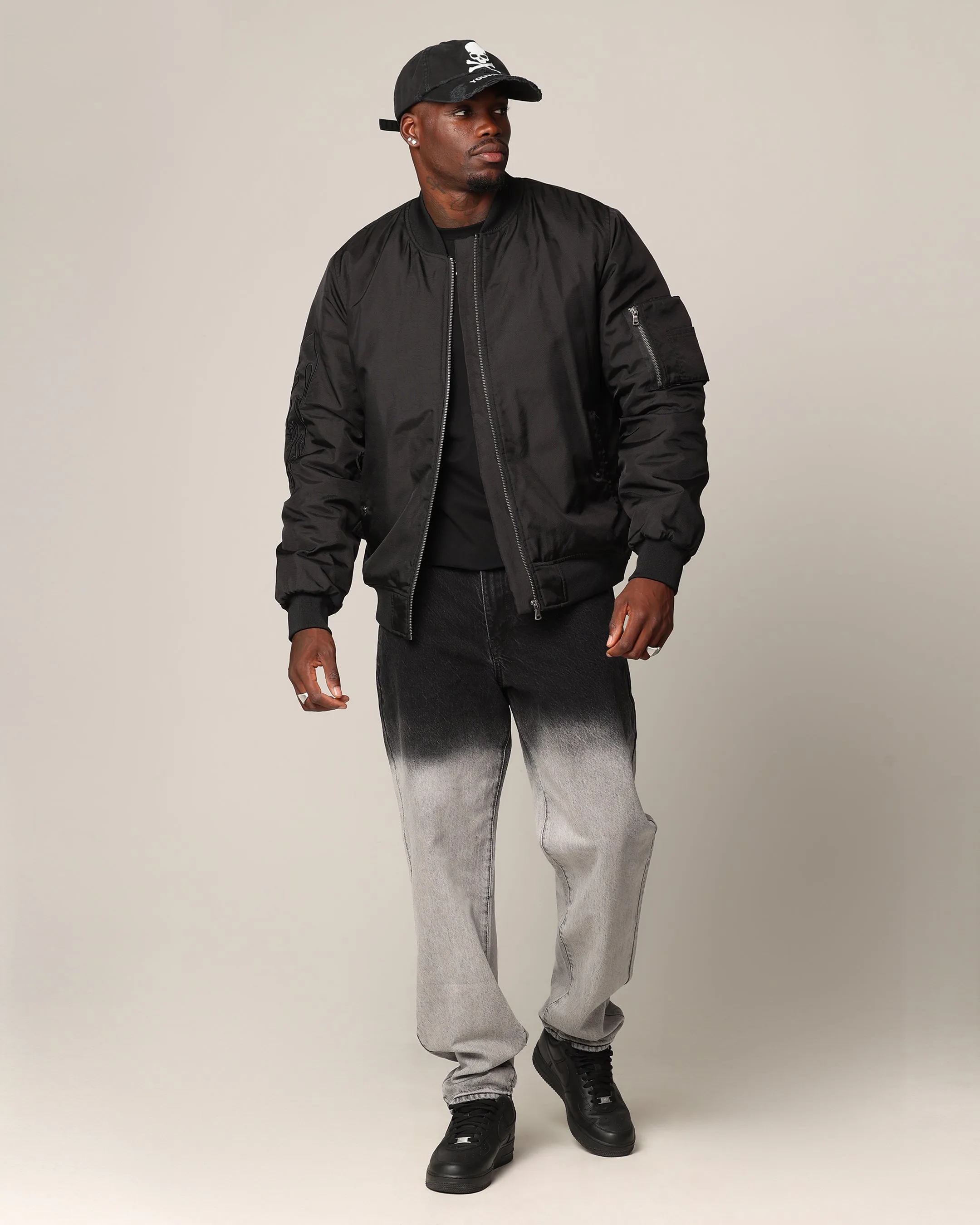 Badge business people Saint Morta Hellfire Bomber Jacket Black