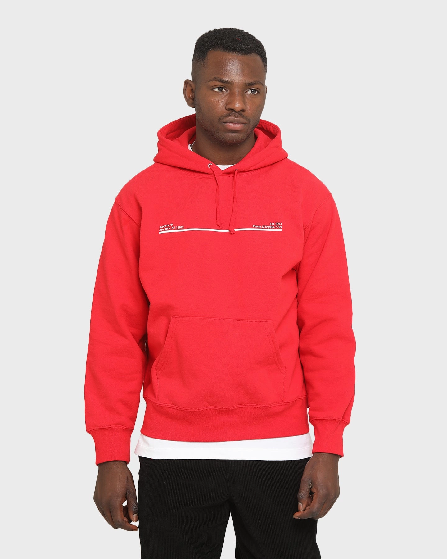 Supreme Shop Hooded Sweatshirt Red Reveal Magnetic Closure System