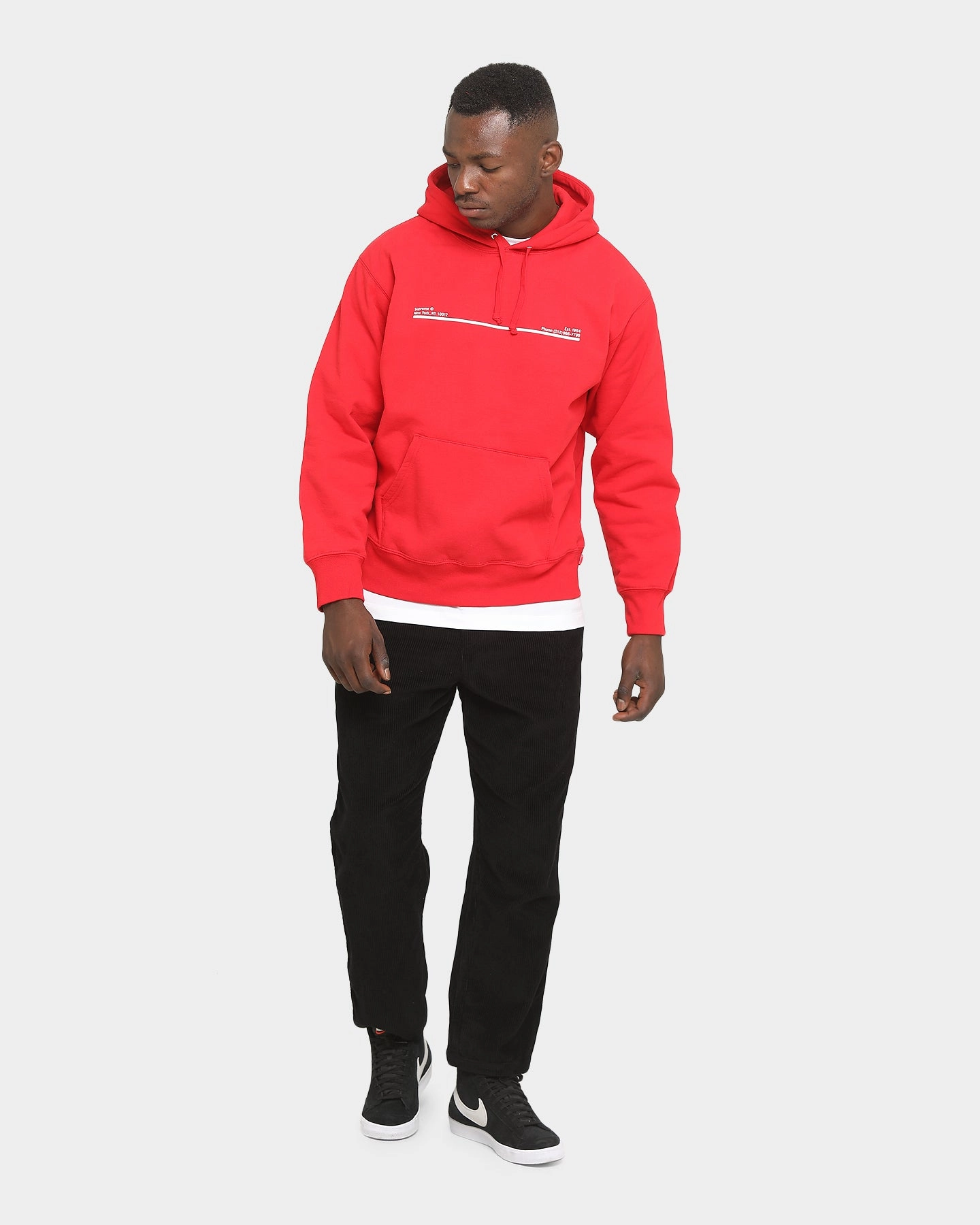 StretchMaterial History Supreme Shop Hooded Sweatshirt Red