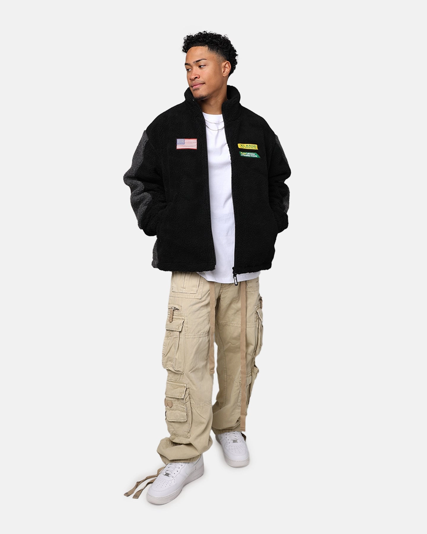 Weight Distribution System Low Maintenance X-Large Panelled Boa Fleece Jacket Black