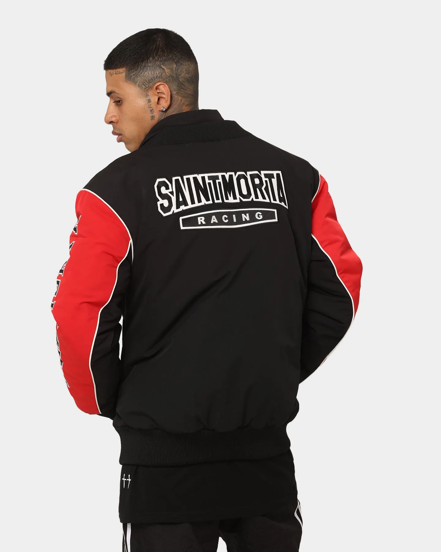 Saint Morta Pro Racing Bomber Jacket Black/Red Mid-layer