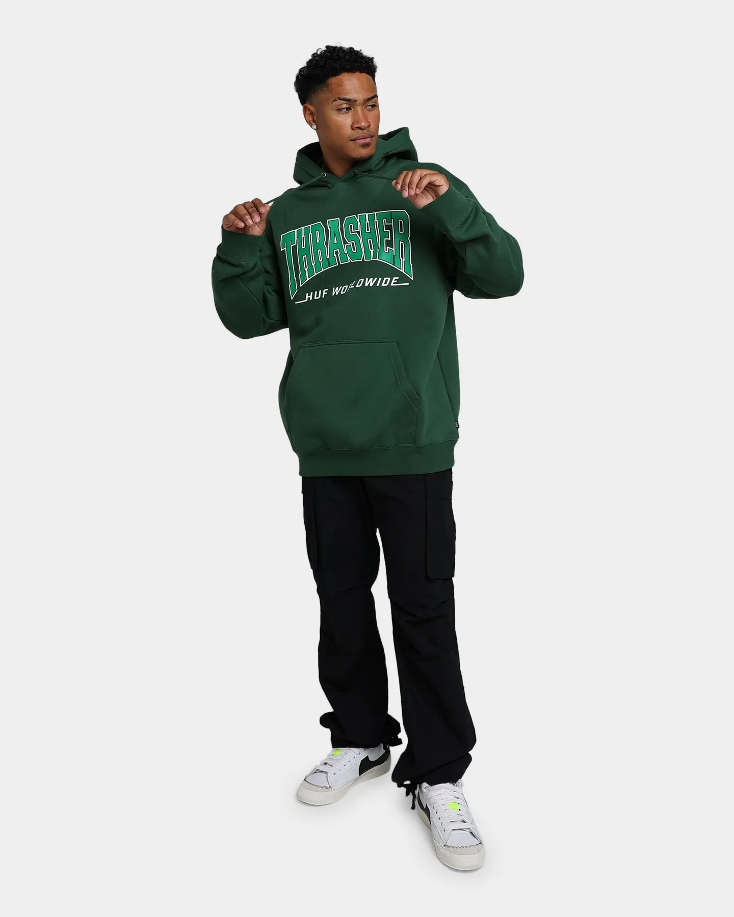 Shield HUF X Thrasher Bayview Pullover Hoodie Forest Green